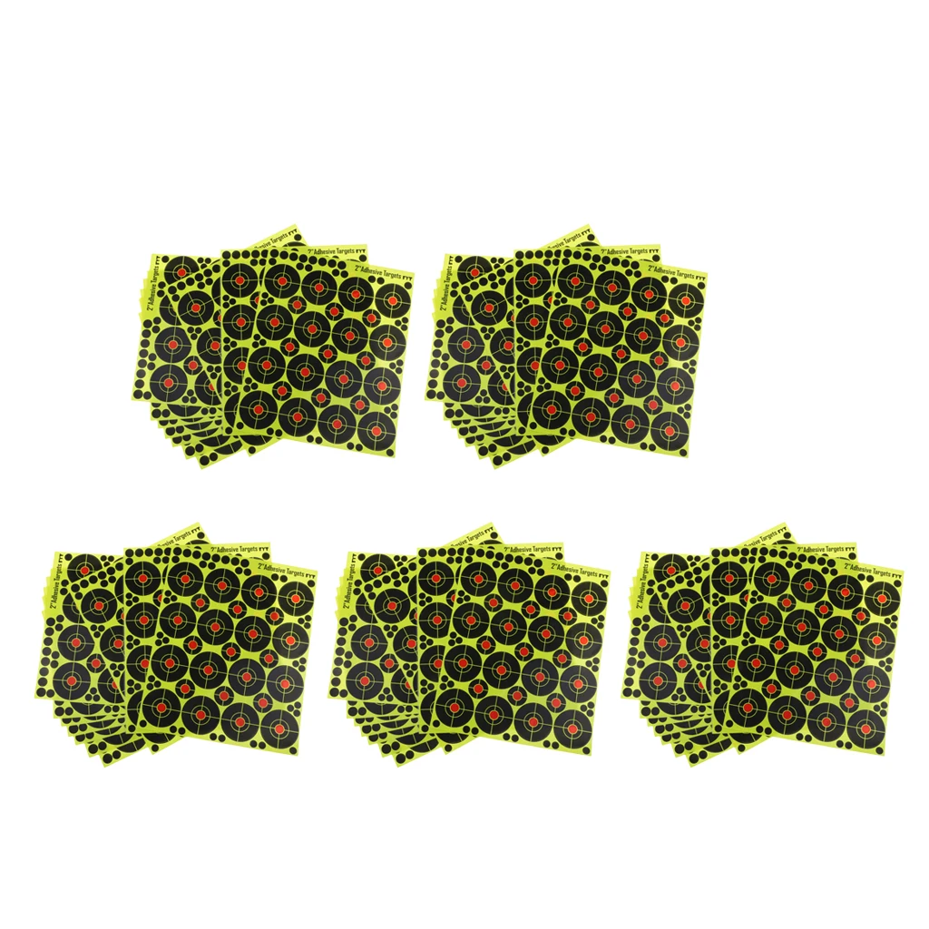 800 Pieces Archery Paper Targets - 5cm Reactive Target - Bright Fluorescent Yellow