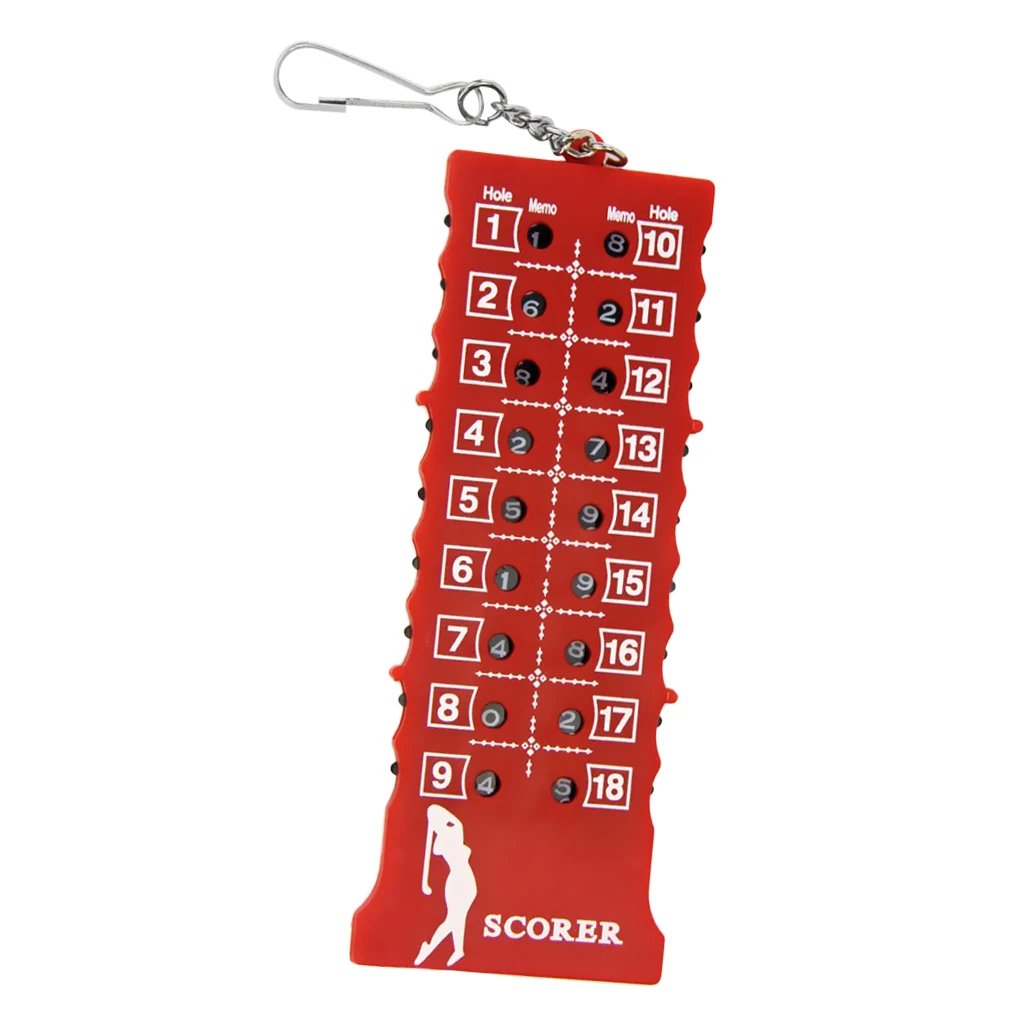 Rectangle Golf Score Counter Card Portable Stroke Counting Tool Bag Tag Red