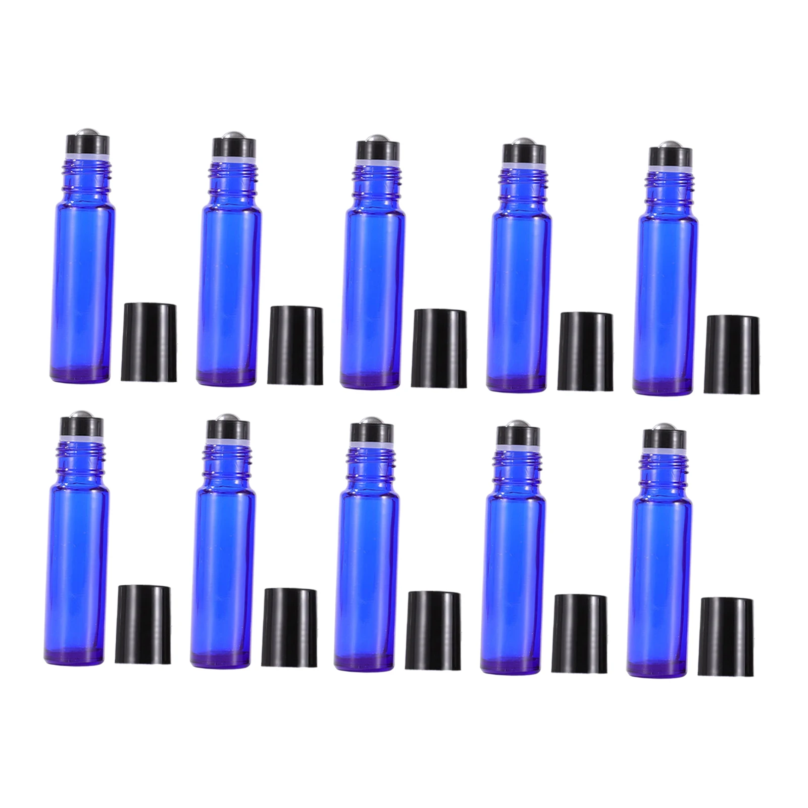 10Pcs Glass Roll On Bottle 10ml Massage Glass Aromatherapy Perfume Cosmetic Containers Travel Perfumes Bottles Mini Small Vial