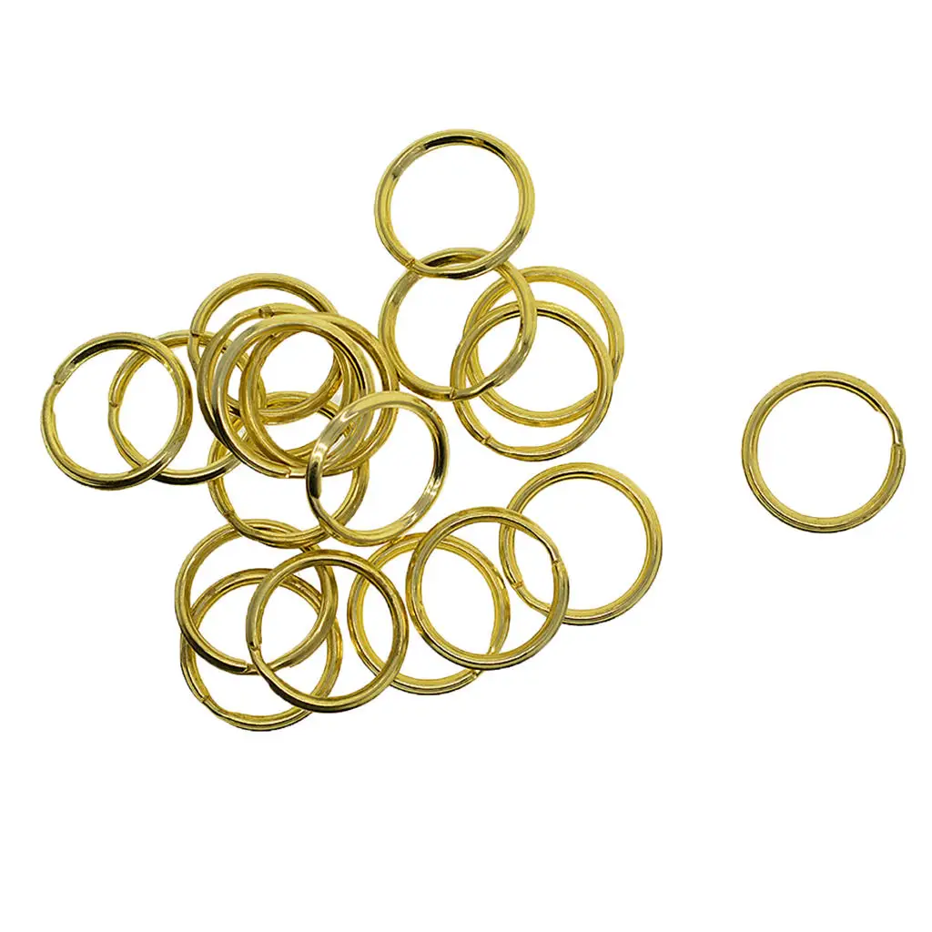 20 Pieces Split Rings Spiral Rings Key Rings Flat Key Rings 20mm