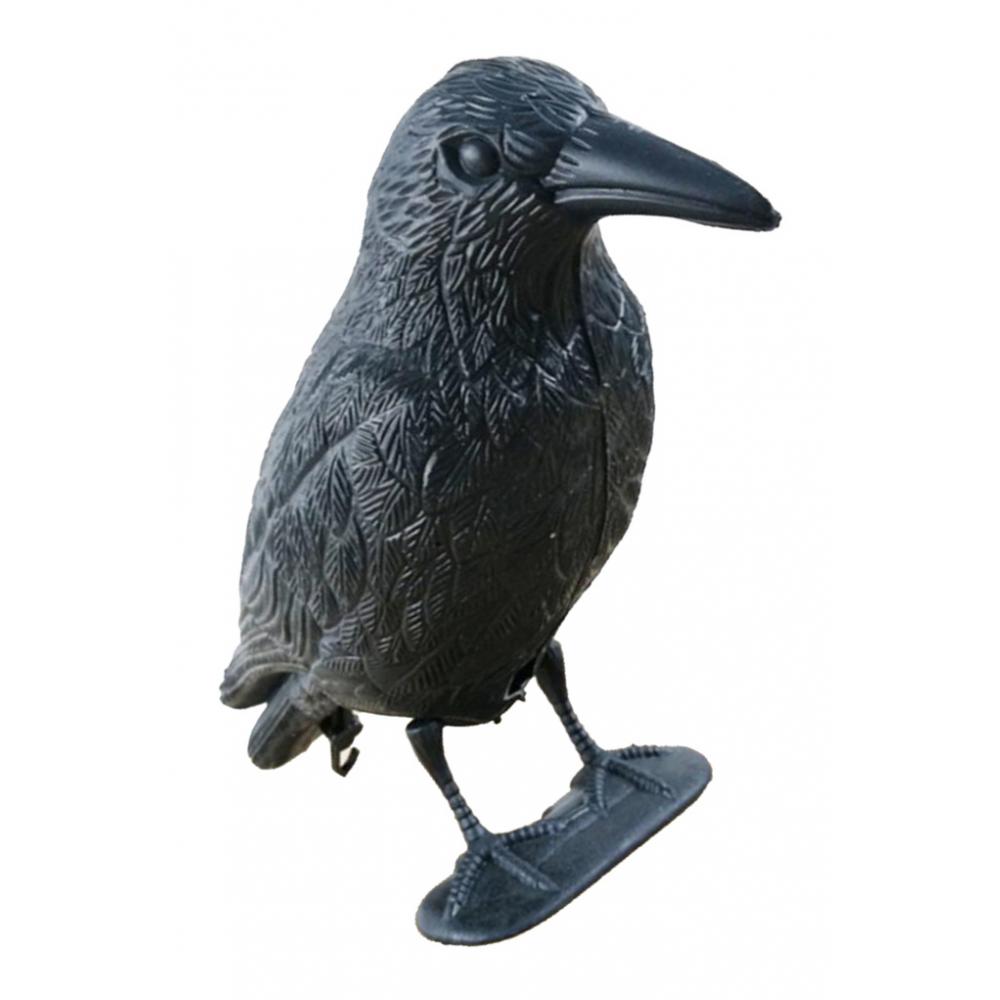 Crow Decoy Flocked Flock Coated Shell + Feet Stake Crow Bird Decoy Hunting