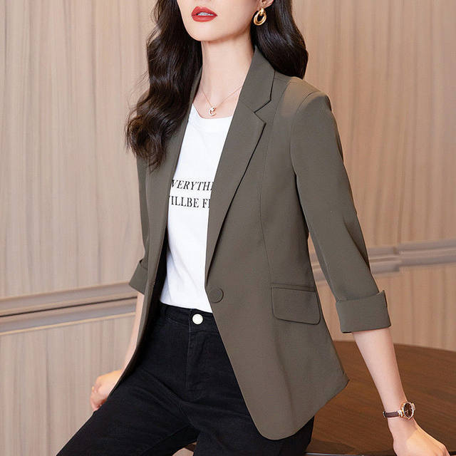 Blazers Women 6 Color Simple Solid Elegant All-match Spring