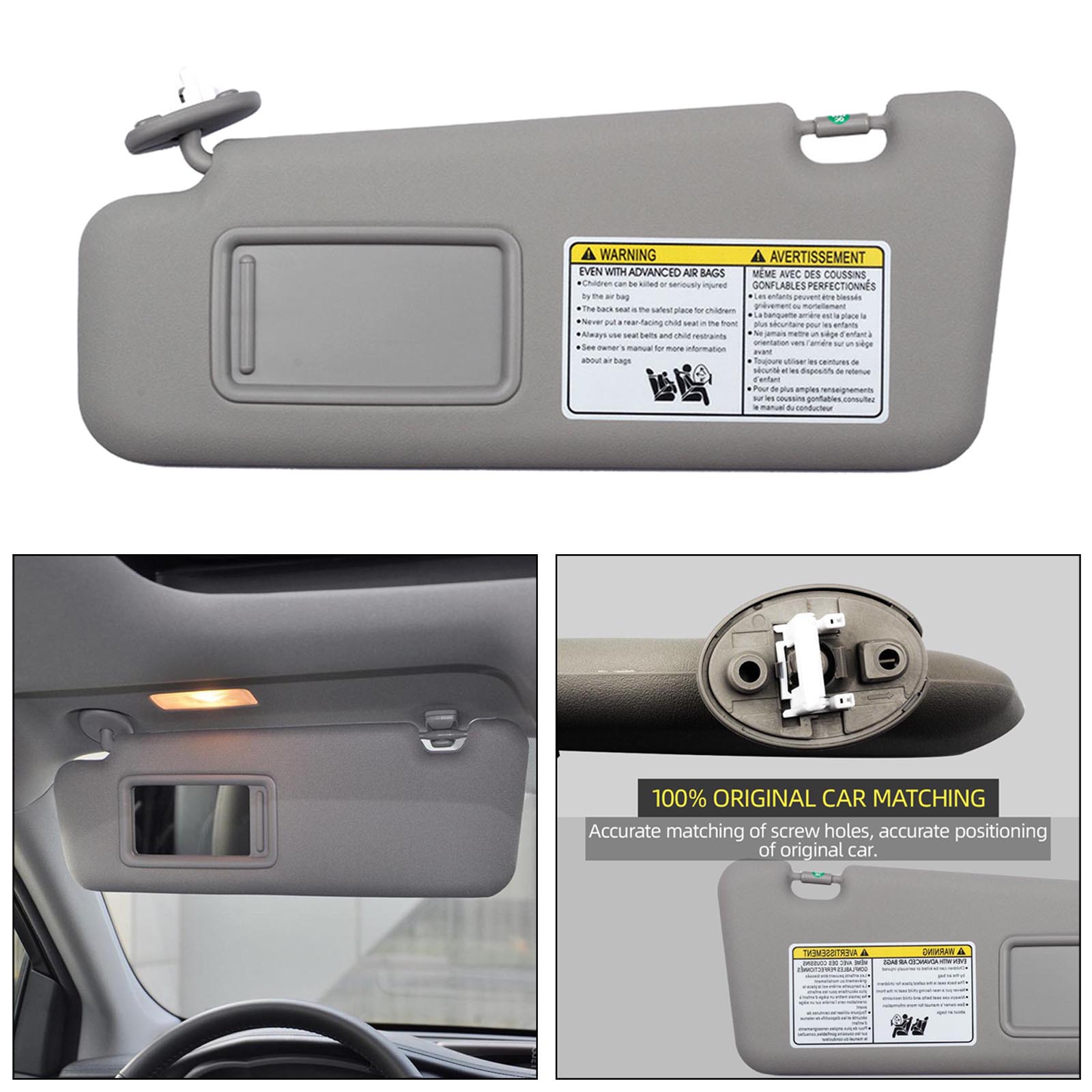 Car Sun Visor With Mirror Left Driver Side Without Sunroof For Toyota Highlander 2008 2009 2010 2011 2013 74320-48500-B0