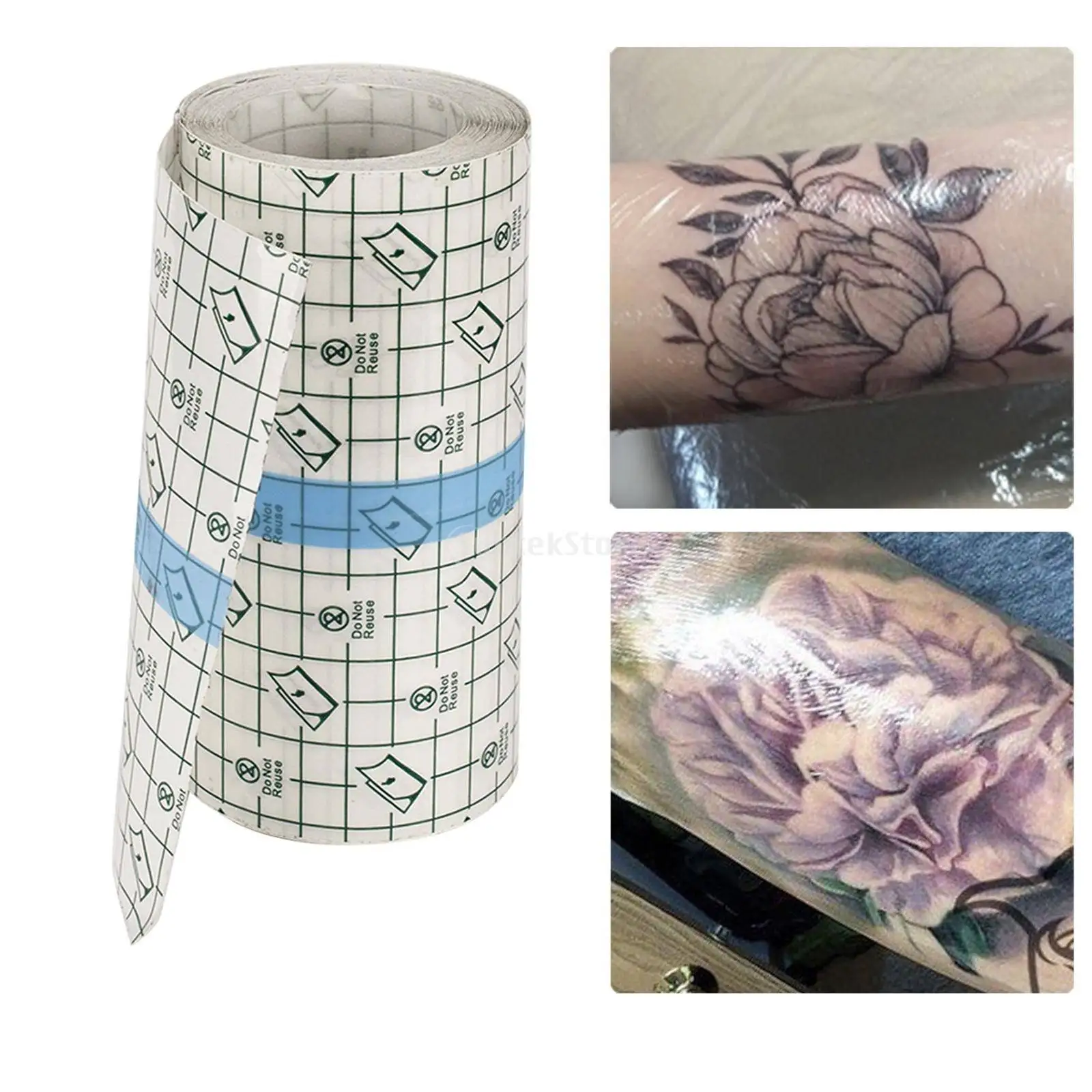Tattoo Aftercare Bandages Roll Tattoo Wrap Bandage Transparent Film Tattoo Supplies Waterproof Adhesive Wrap Protective Bandages
