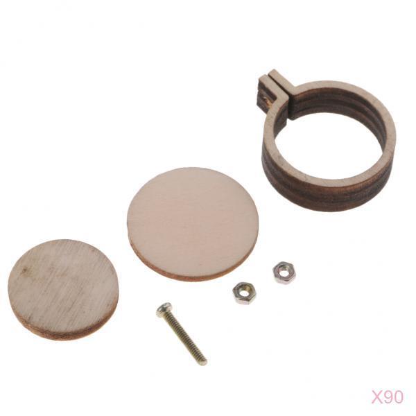 90Pcs Round Mini Wooden Embroidered Hoop Frames for Crafts Accessories 20mm