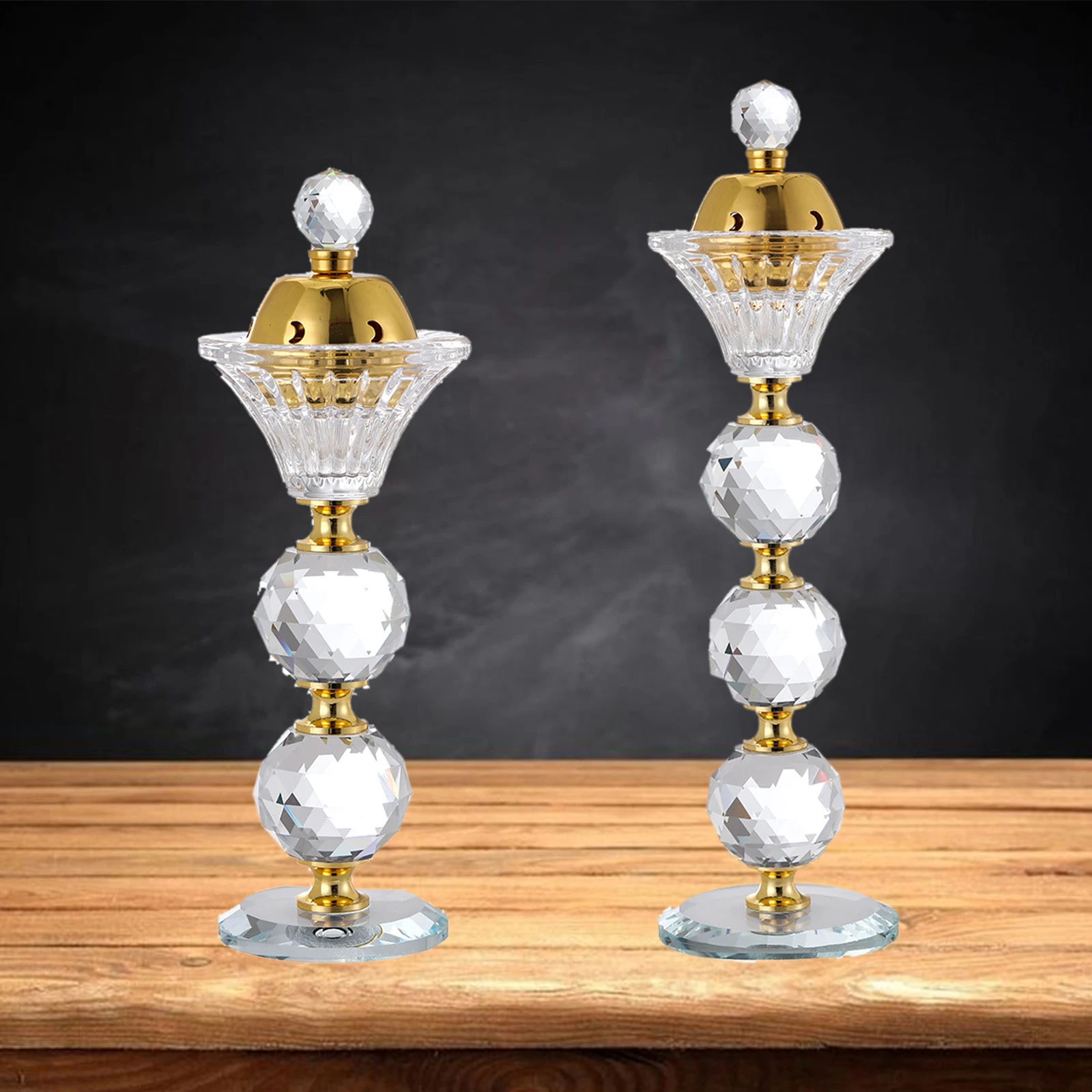 Arabian Style Incense Burner Crystal Bakhoor Oud Agarwood Holder Censer Portable