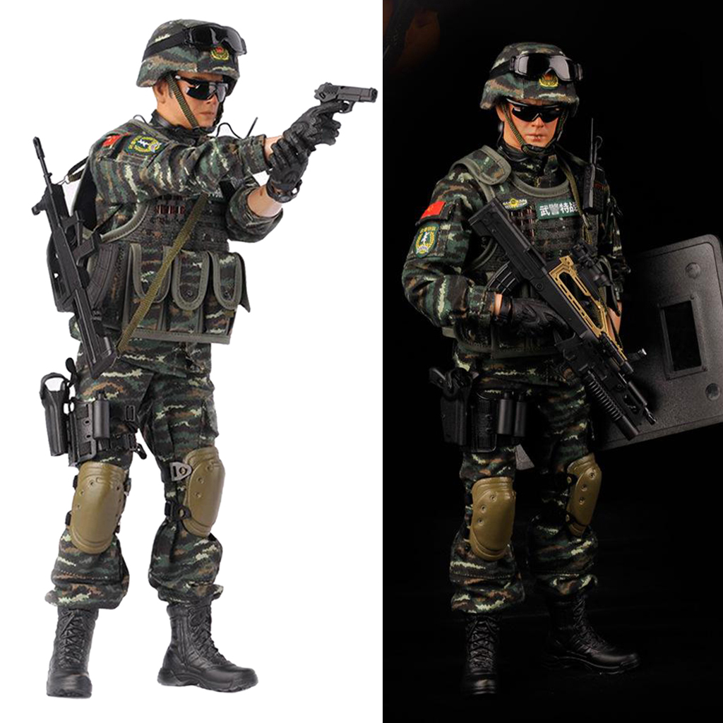 1/6 Special Forces Action Figure, DIY Movable Realistic Headsculpt Soldier