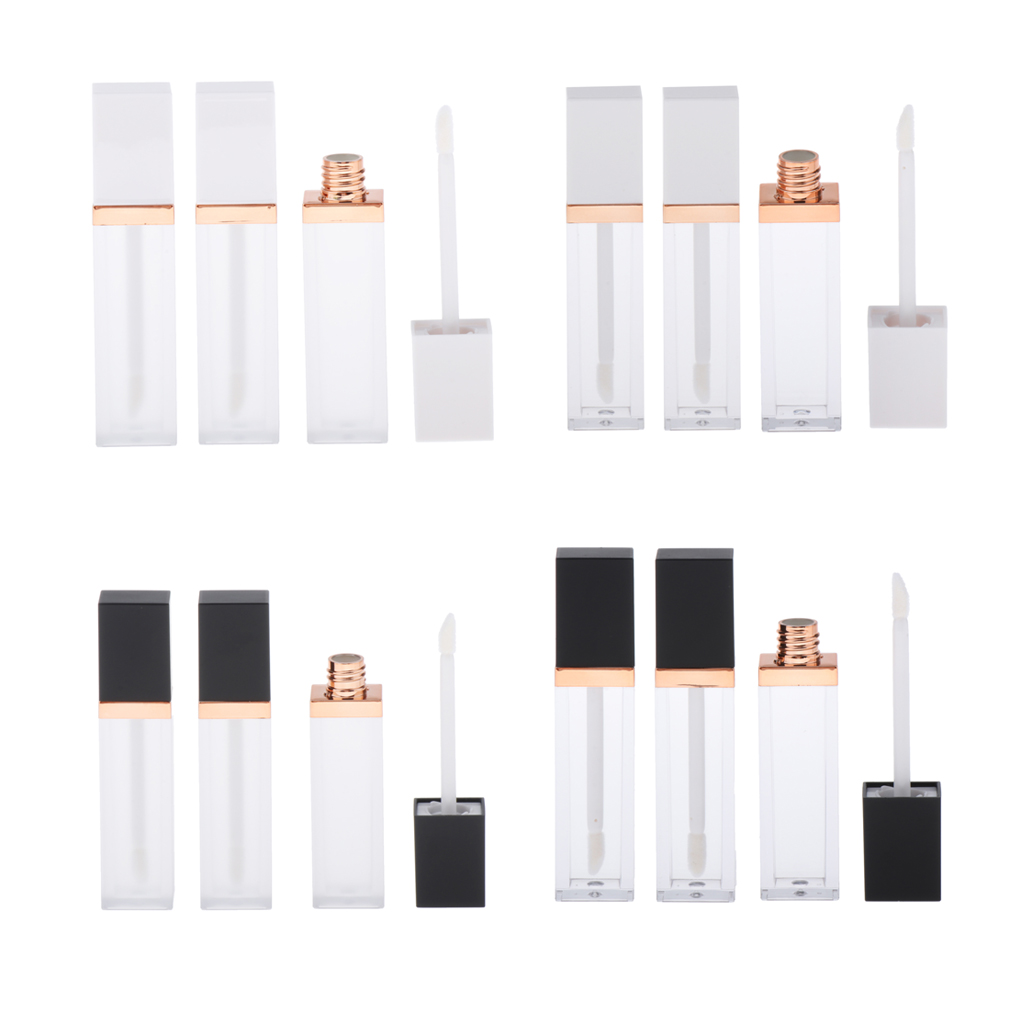 3 Pieces 7ML Refillable Empty Lip Gloss Tubes with with Inserts,  Empty Lip