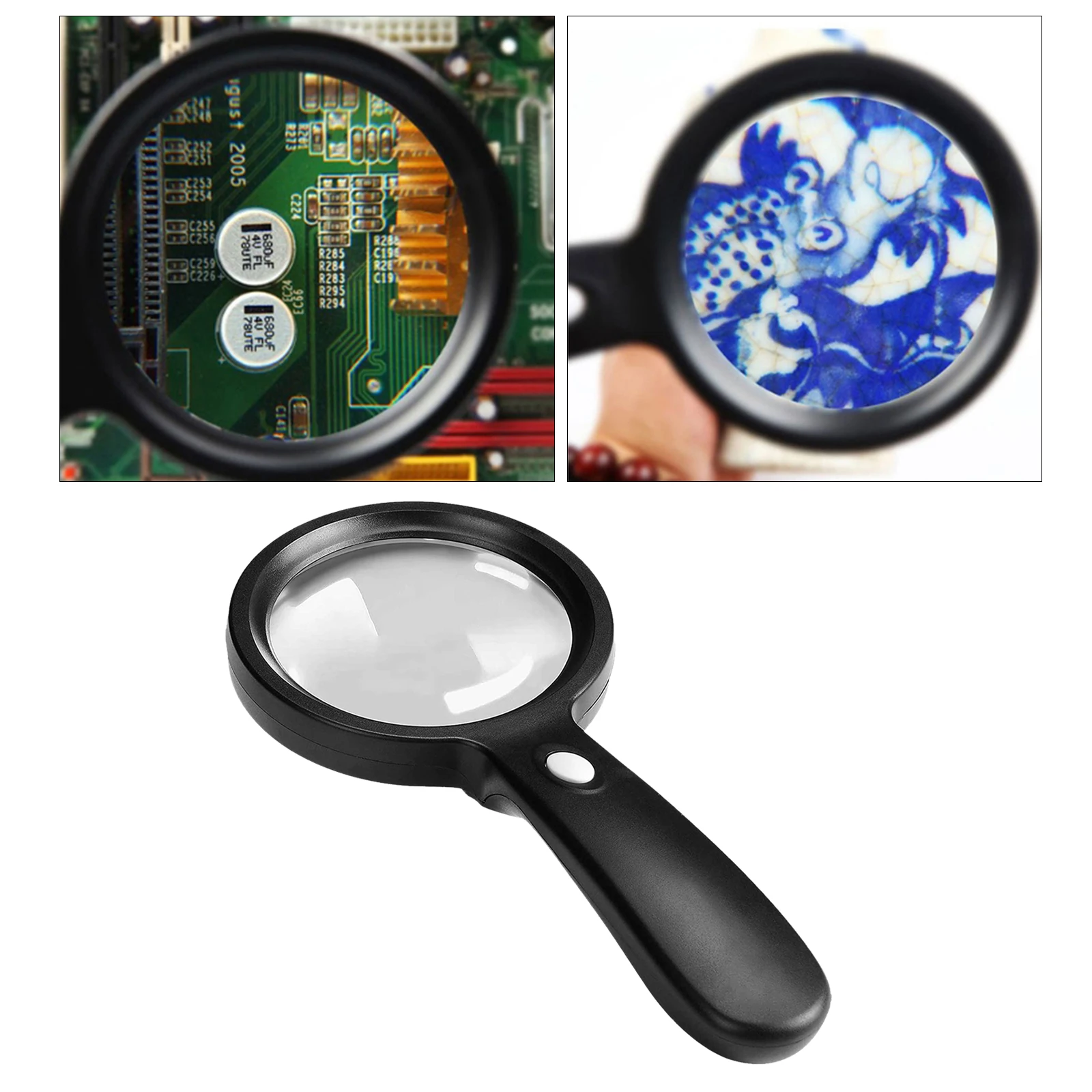 Magnifier with 12 LED 10X Lens for Soldering Cards Jewelry Loupes