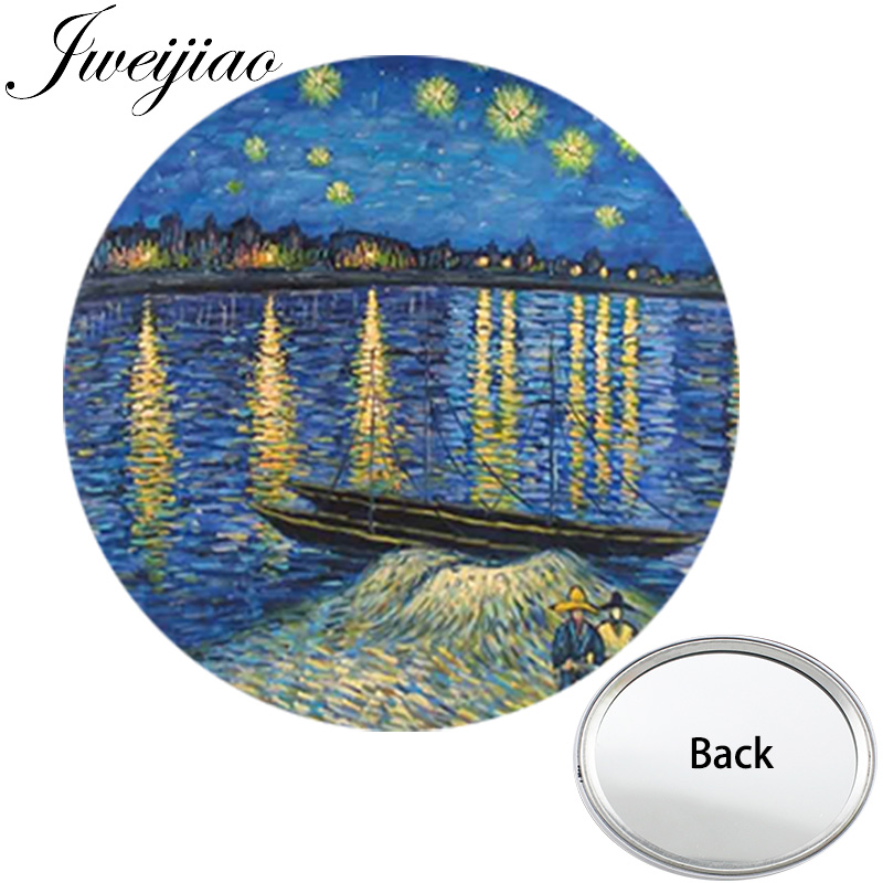 Best of Youhaken Van Gogh Famous Painting Mini One Side Flat Round Pocket Mirror Starry Night Portable Makeup Vanity Hand Mirrors Reviews & Tips