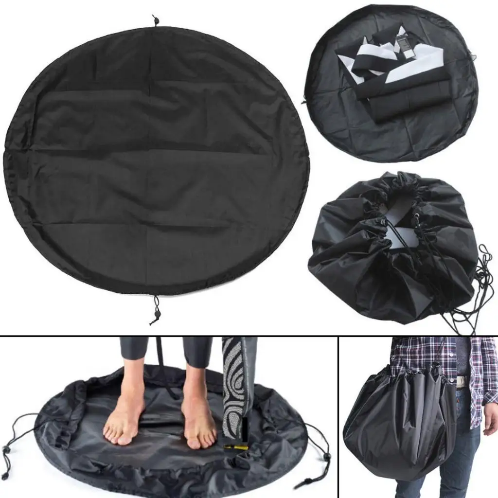 90cm Diameter Waterproof Wetsuit Changing Mat & Carrying Bag for Beach Surfing