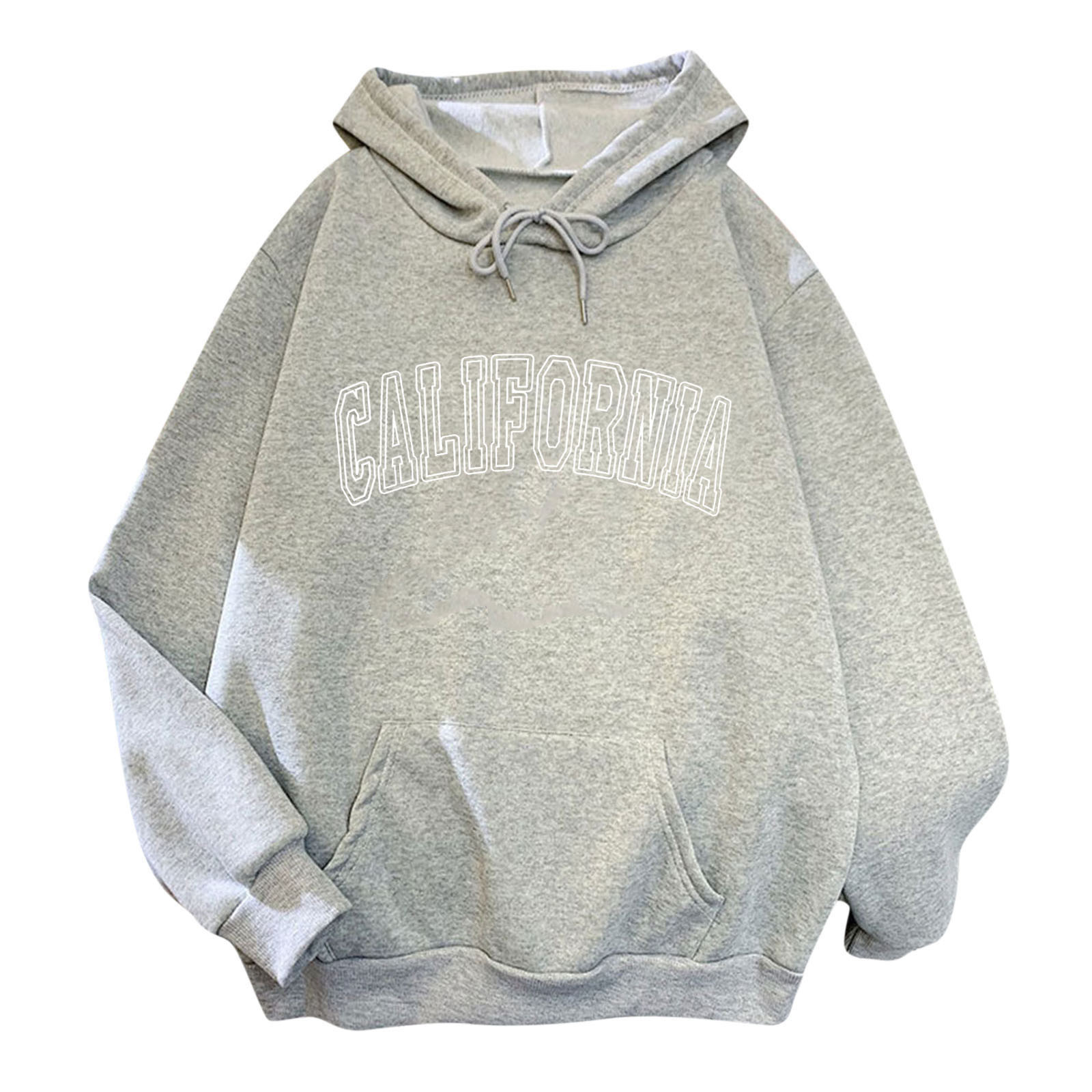 Vintage Hooded Sweatshirts Fashion Alaska Letter Print Women