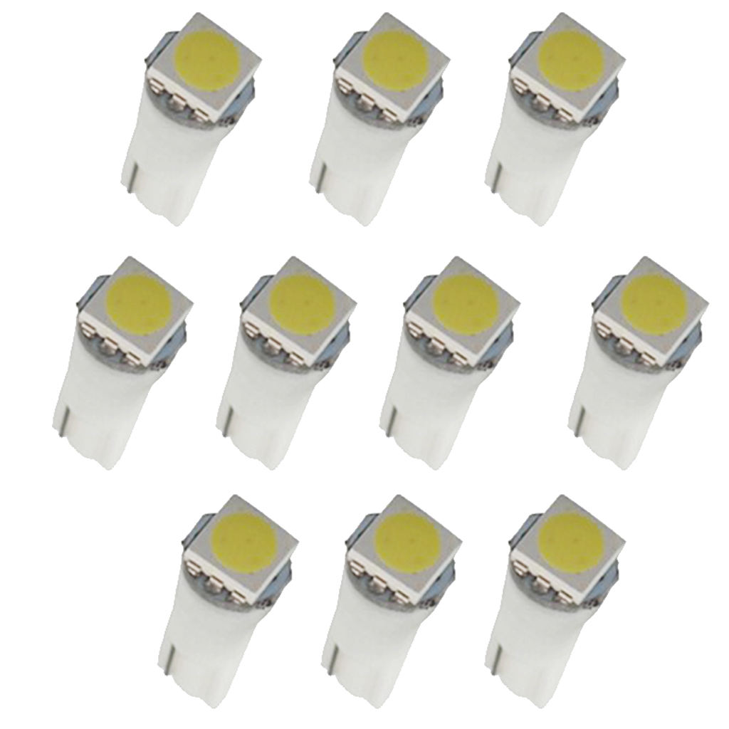 10pcs T5 5050 LED Car Interior /Meter/Reading Door Step Map Light Lamps