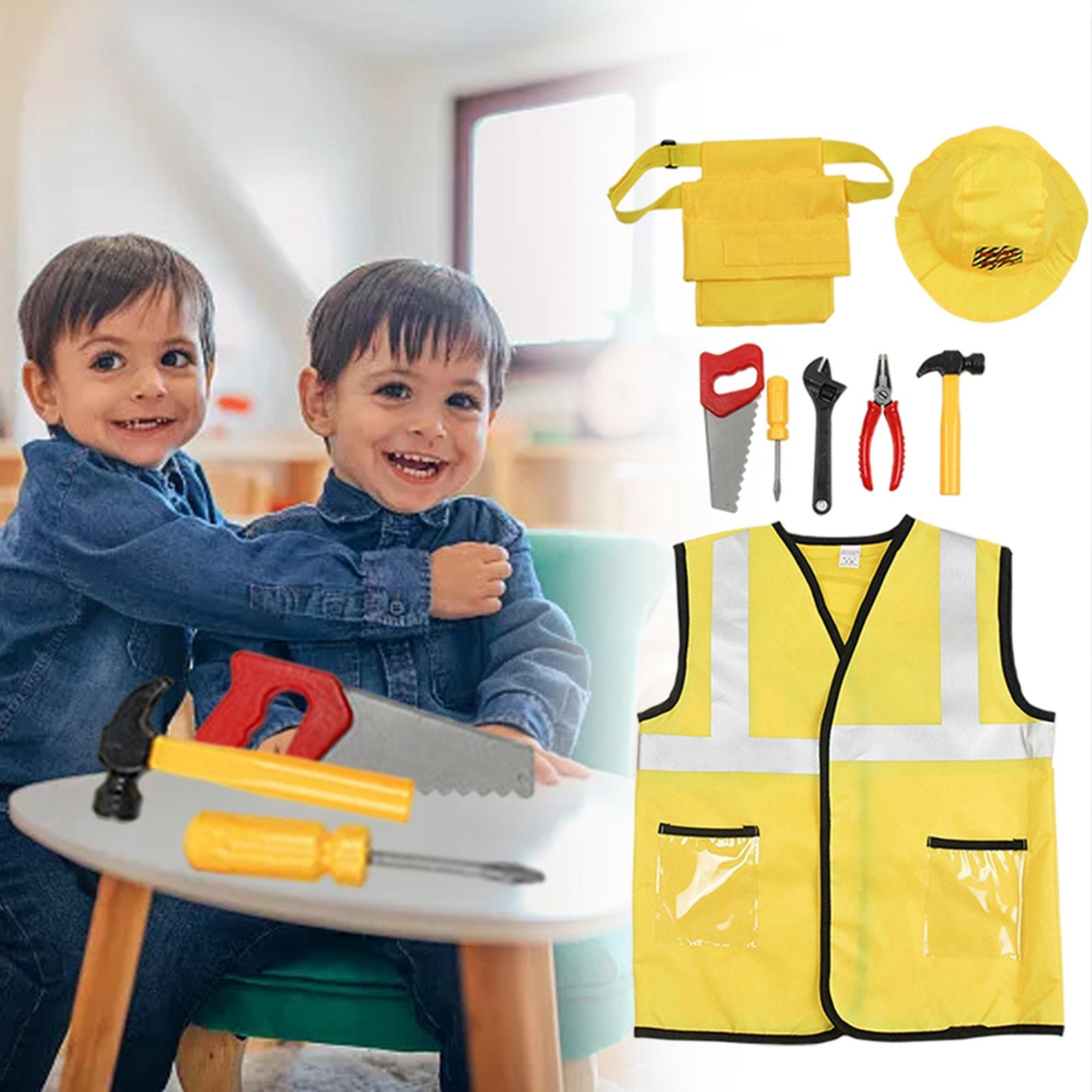 Fireman Costume Cosplay Firefighter Role-Play for Halloween 100-130cm Kids Girls Boys