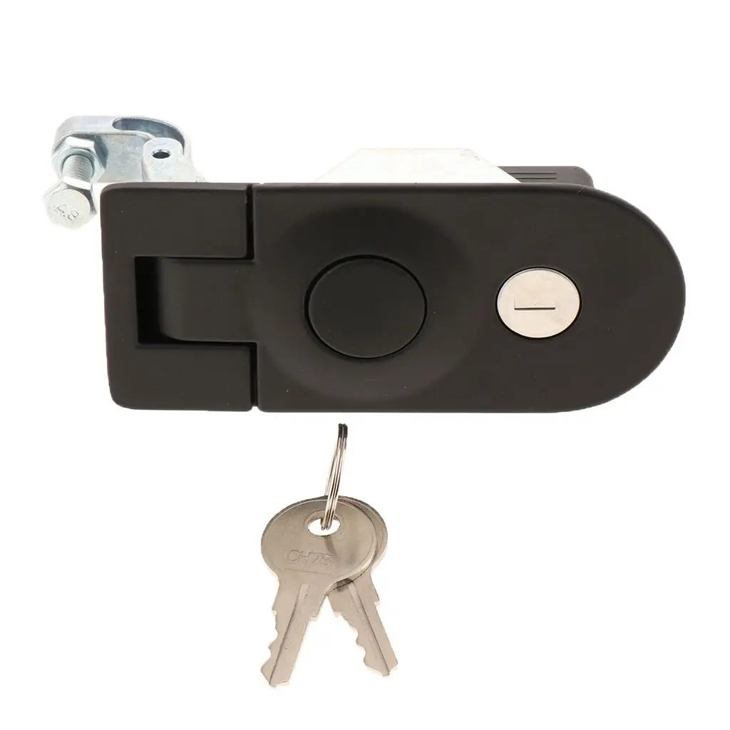 Black Compression Latch Lock W/2 Keys Horsebox Locker Replacement for RV