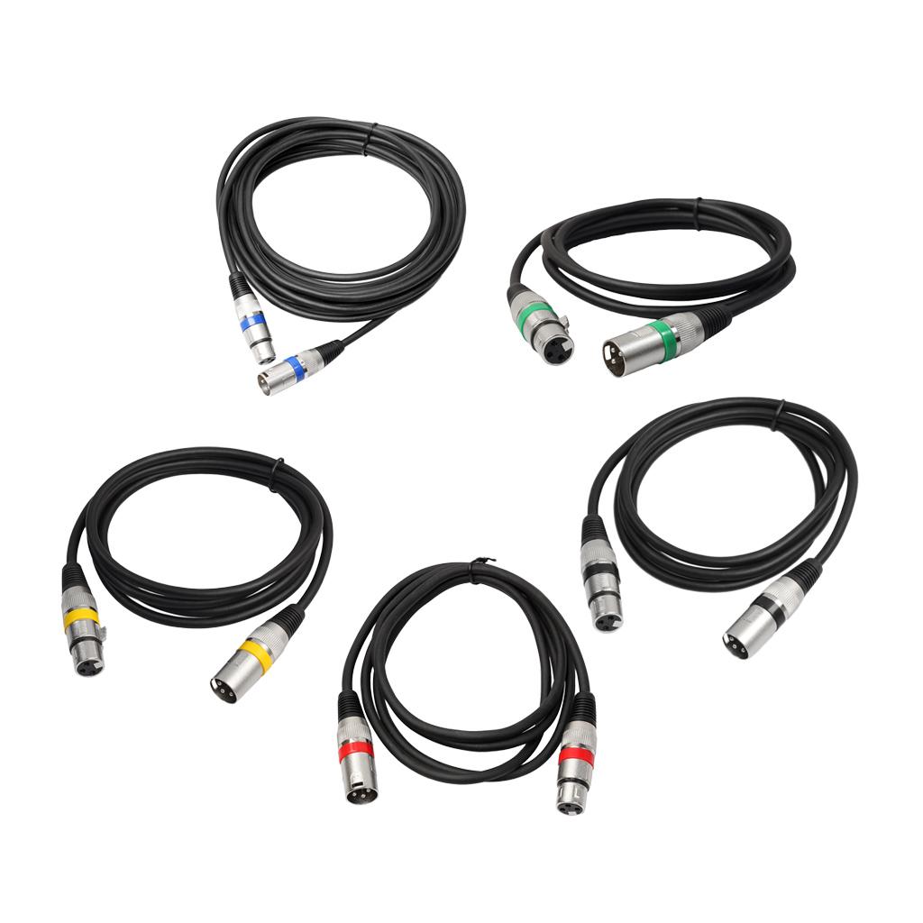 Durable 5PCS PVC XLR Male to Female Guitars Stereo Amplifier Audio Cables Cords 300cm/9.84ft