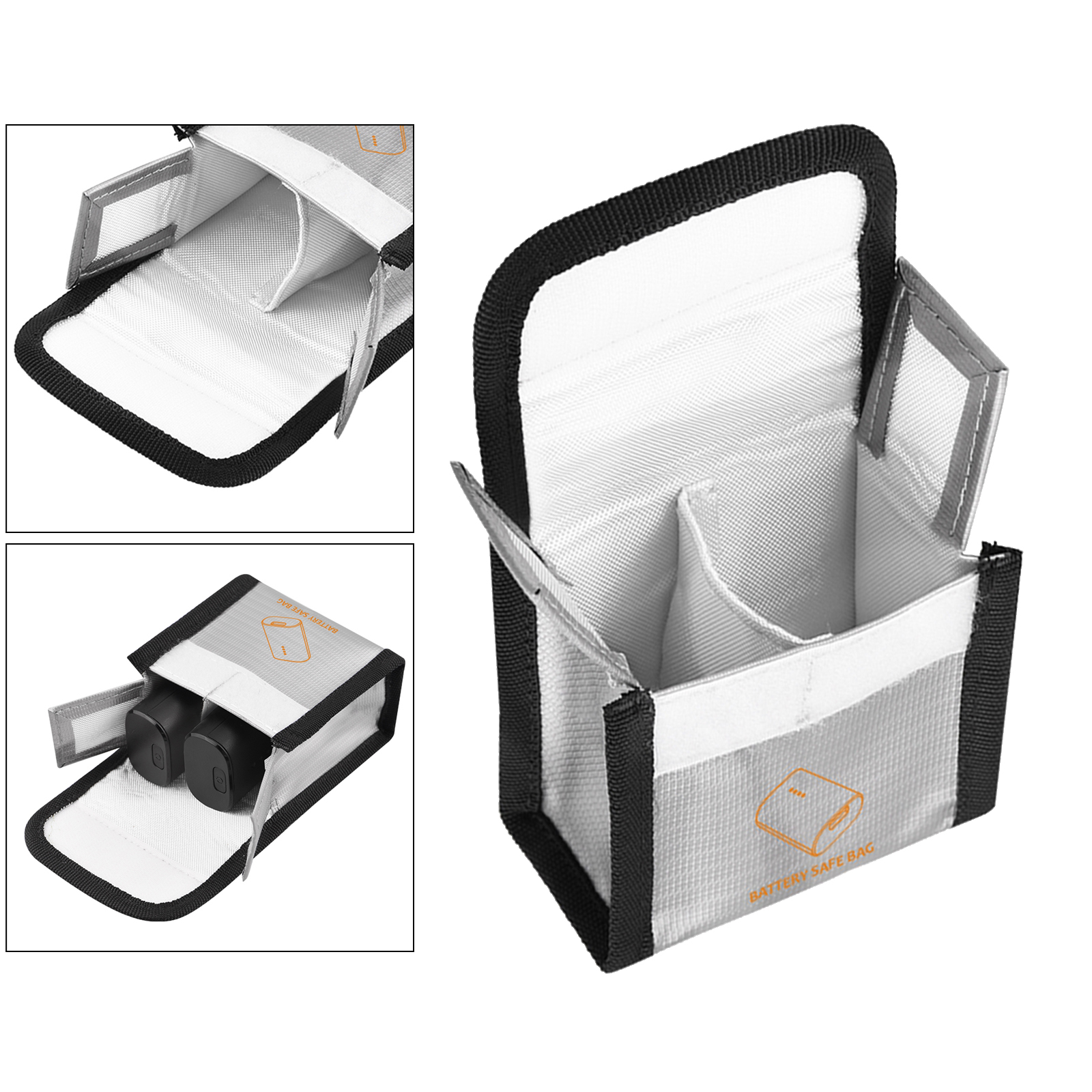(9x11.3x5cm Mini Fireproof Waterproof Explosion-Proof Portable Battery Safety Bag Charge Sack for DJI FPV Racing Drones