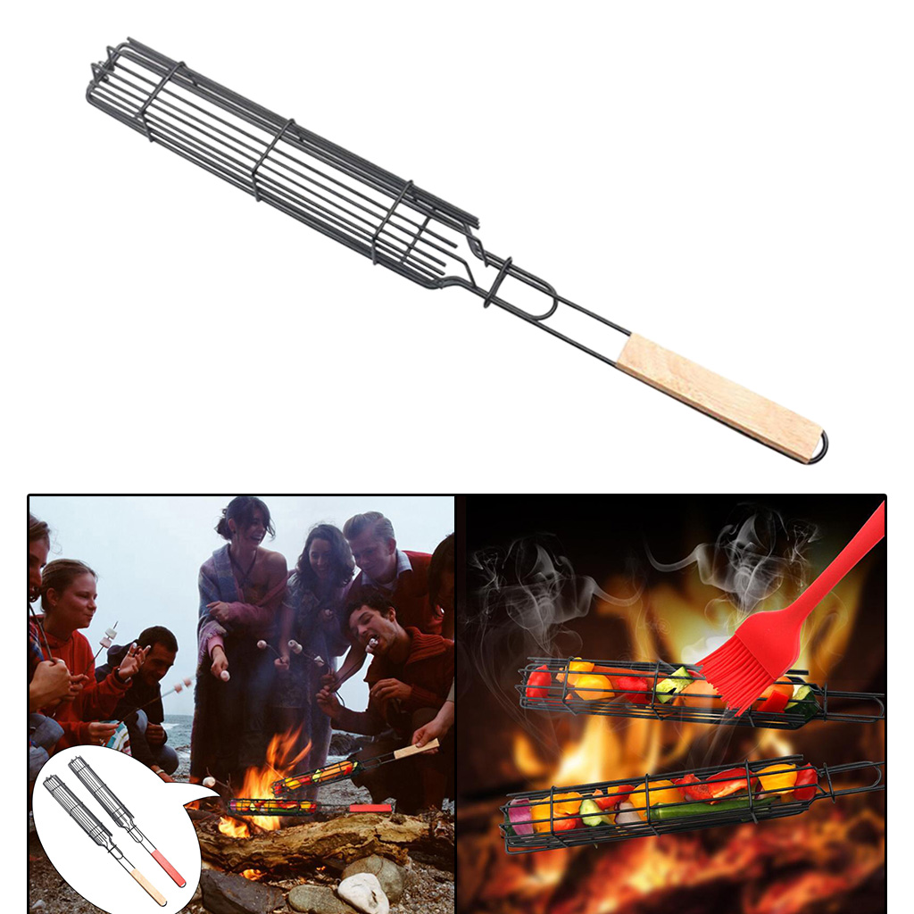 Kabob Grilling Baskets Non-Stick Metal for Vegetable Chicken Kitchen Accs