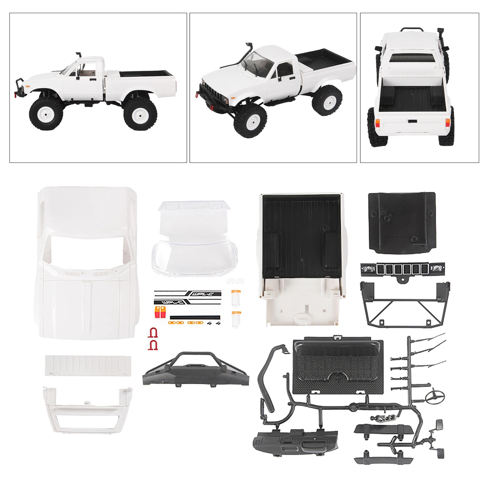 WPL C24 Upgrade C24-1 1:16 RC Car 4WD Radio Control Off-Road Car Shell Kit Rock Crawler Electric Car Parts