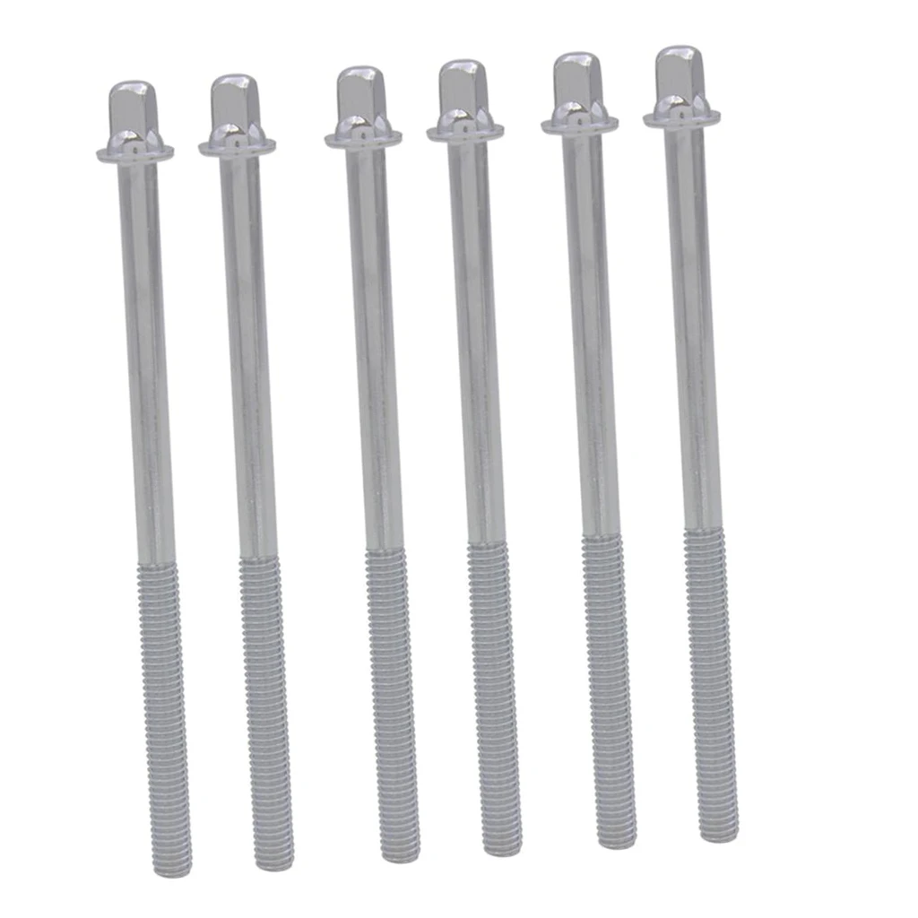 Durable 6 Pcs Drum Blots Tension Rods Long Screws Musical Instrument Accessory