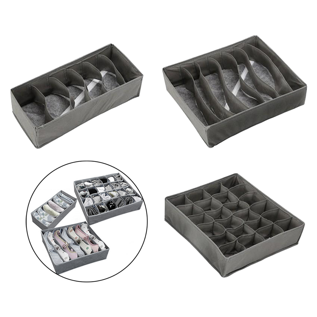3pcs/set Underwear Organizer Thicken Divider Dresser Breathable for Bras Socks Ties Underwear Underpants