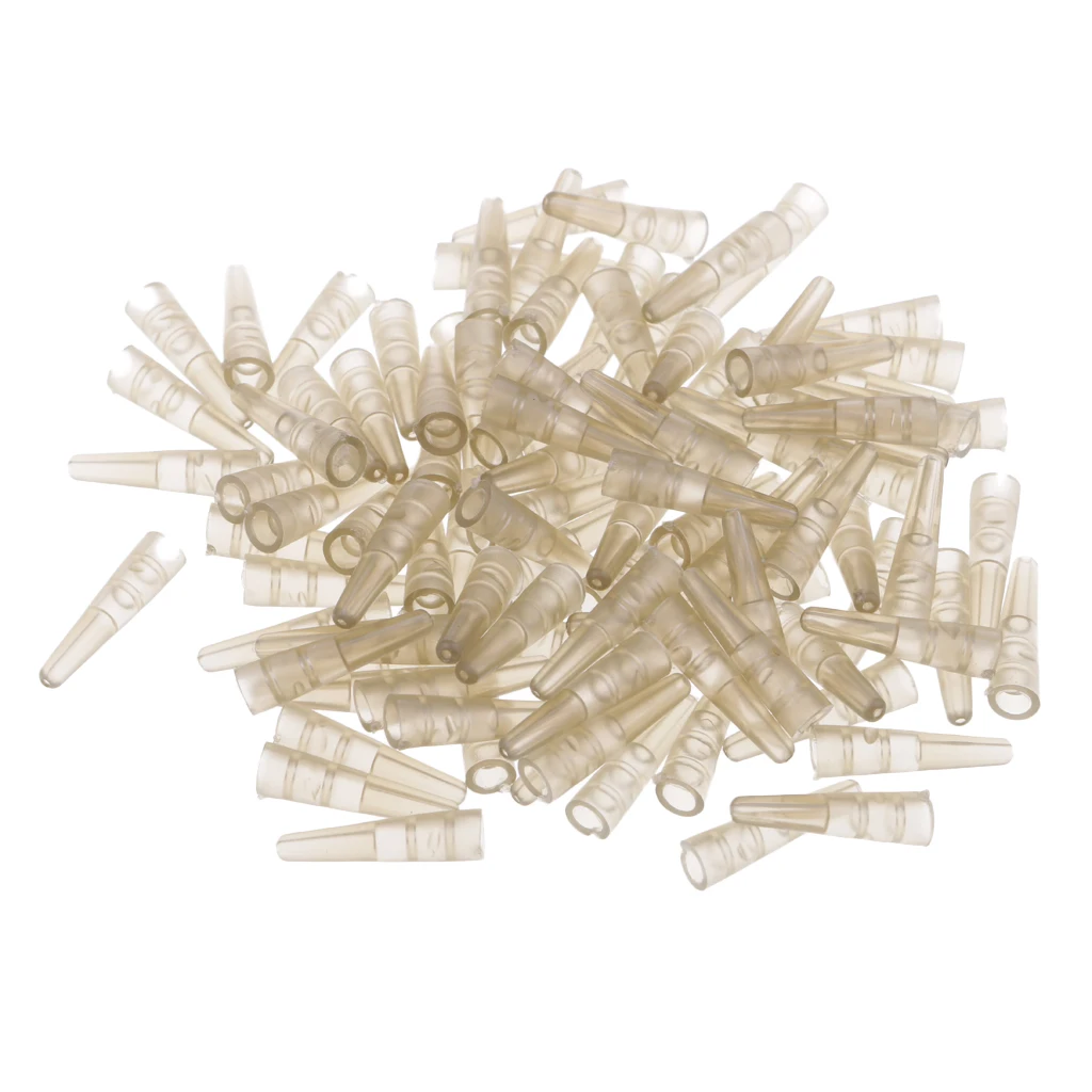 MagiDeal 100pcs Translucent Brown Tail Rubber Cone Tubes for Saftey Lead Clips 17mm