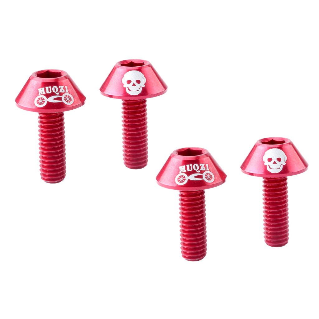 Pack of 4 Aluminum Alloy 15mm M6 Screws for MTB Mountain Bike Bicycle Cycling Bottle Cage Holder Handlebar Colorful Screws