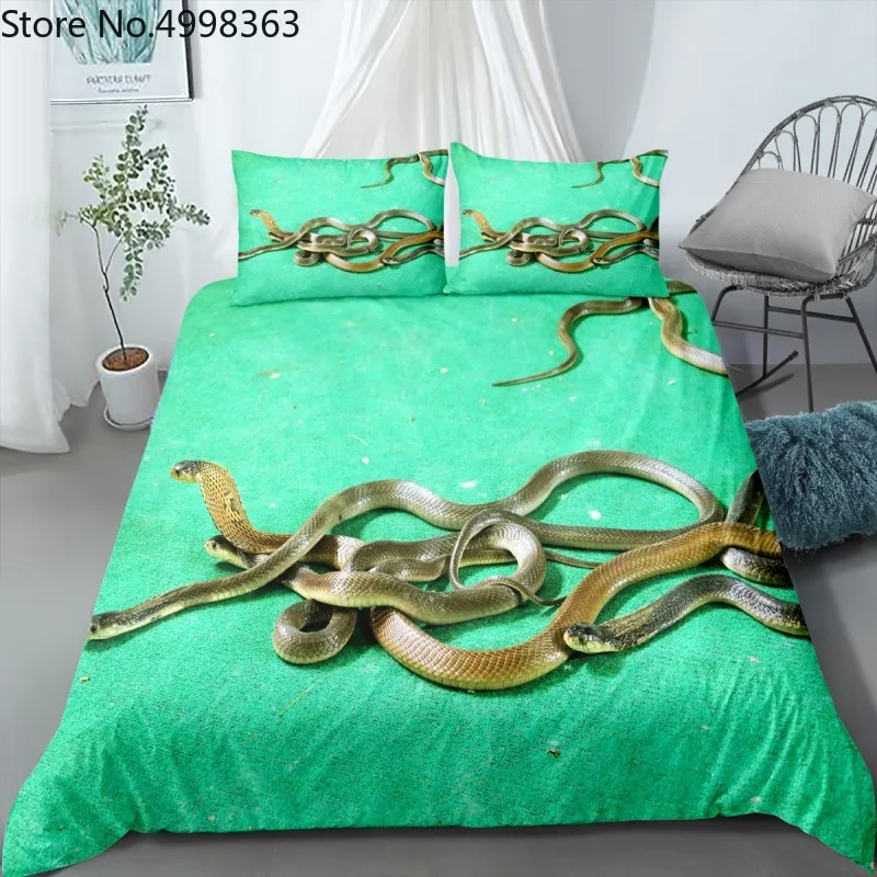 All Sizes Luxury Snake Skin Duvet Cover Bedding Set with Pillow Cases 
