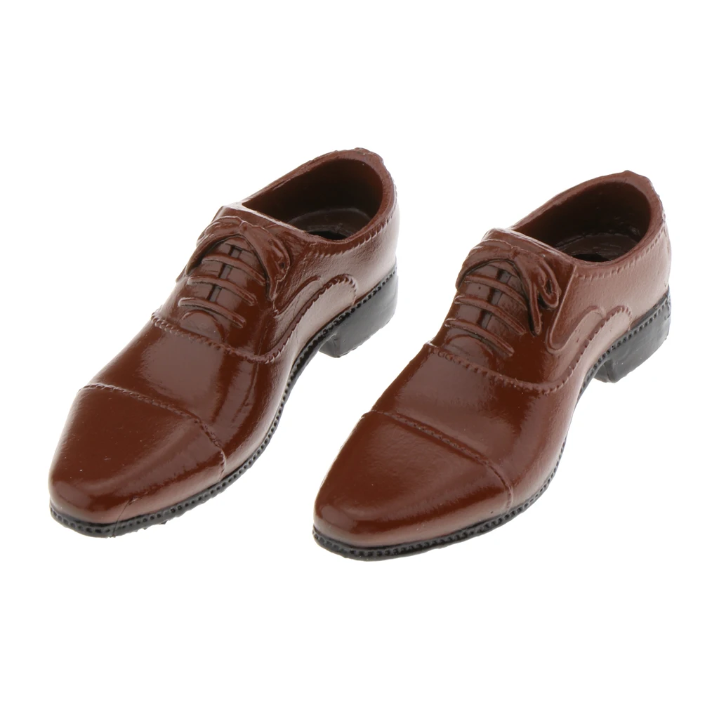 Dolls Men Shoes PU Leather Shoes Lace-up Shoes For 1/6 Dolls Accessories