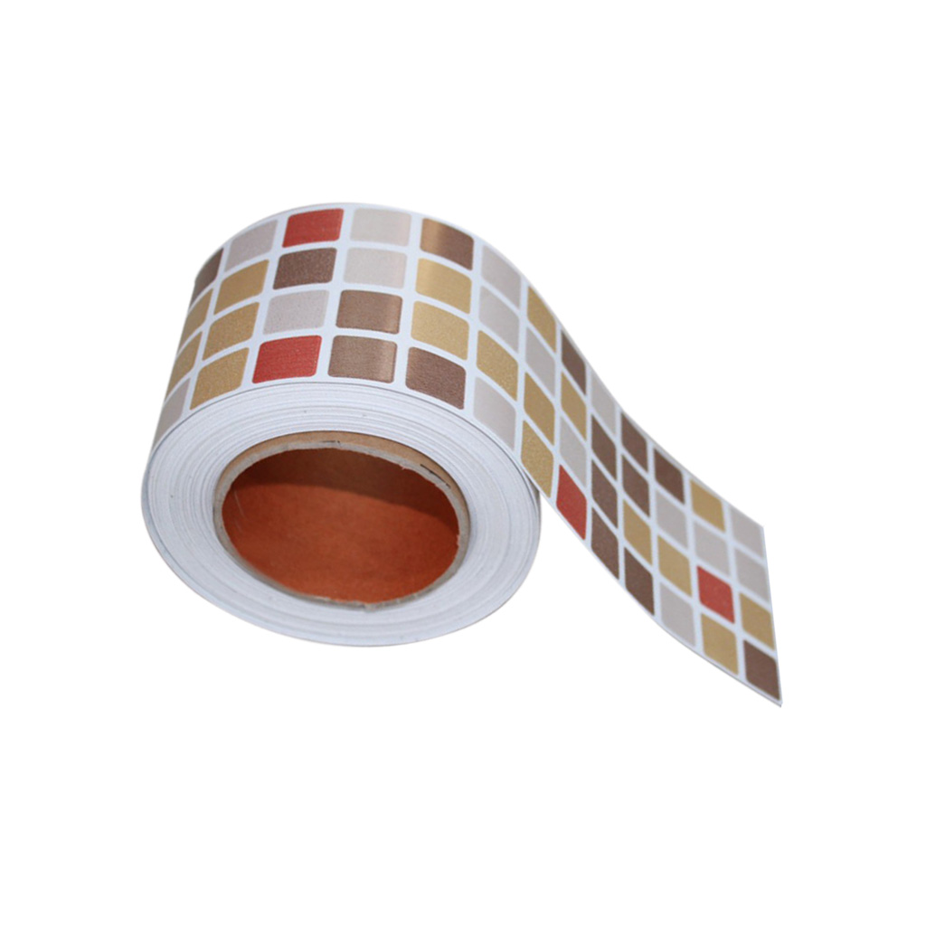 Water-resistant Self Adhesive PVC Tile Floor Wall Stickers Mosaic Decal Vinyl Art for Bathroom Kitchen Dining Room Decoration