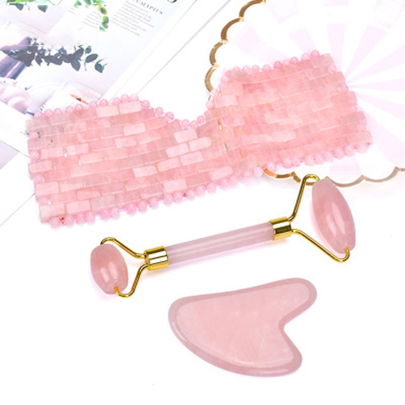 Best of Rose Quartz Eye Mask Facial Massager Jade Roller Guasha Scraping Set Natural Stone Gouache Scraper Jade Mask Massager Reviews & Tips