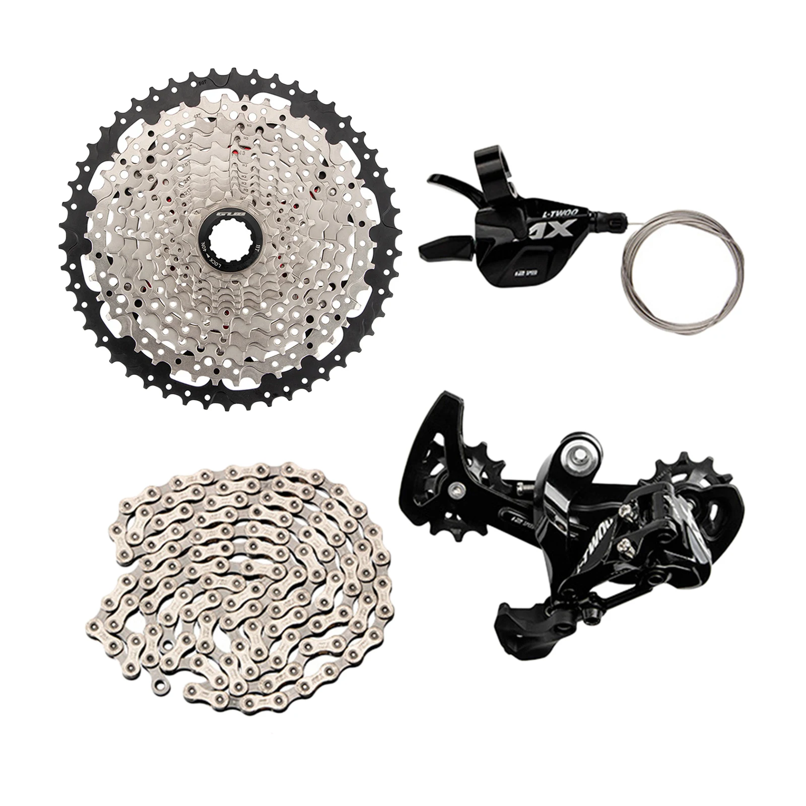 1Set 12Speed Cassette Flywheels 11T-50T Rear Derailleur Shifter Parts Chain