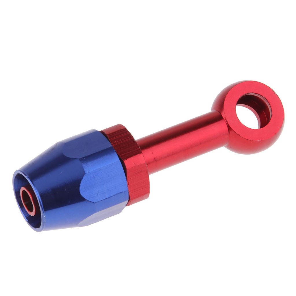 Universal Motorcycle Oil Fuel Gas Line Hose End Fitting Adaptor Blue/Red