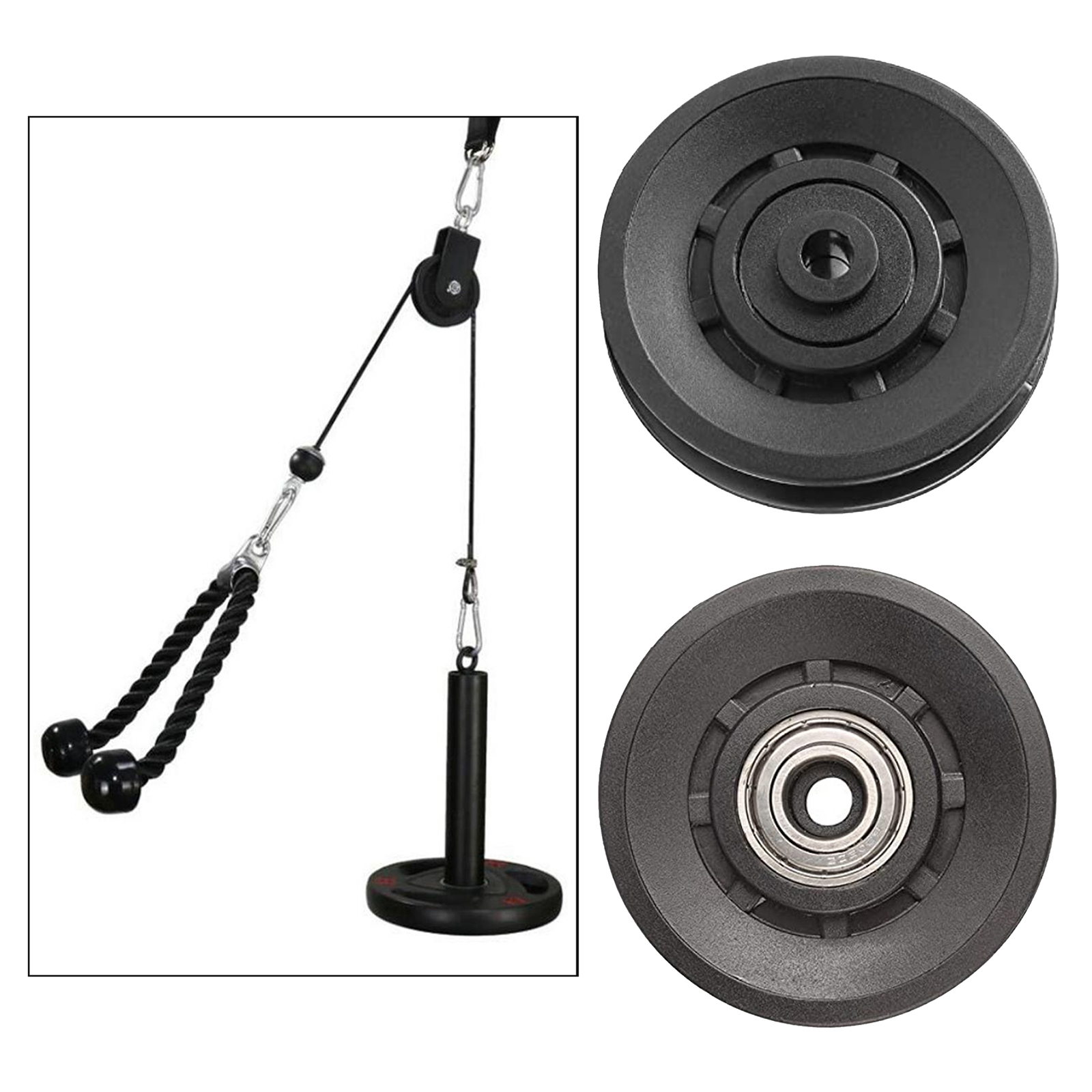 Bearing Steel Cable Pulley Wheel Bearing Idler Pulley Load-Bearing 200KG for Cable Machine Home Gym Workout Industry Equipment