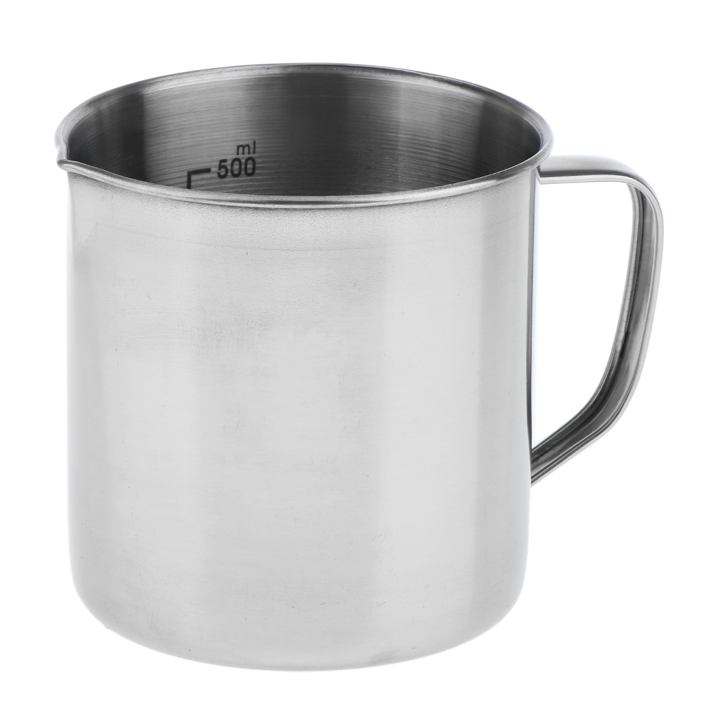  Stainless Steel Kitchen Lab Handle Water Liquid Measurement Cup Mug Modern A+++