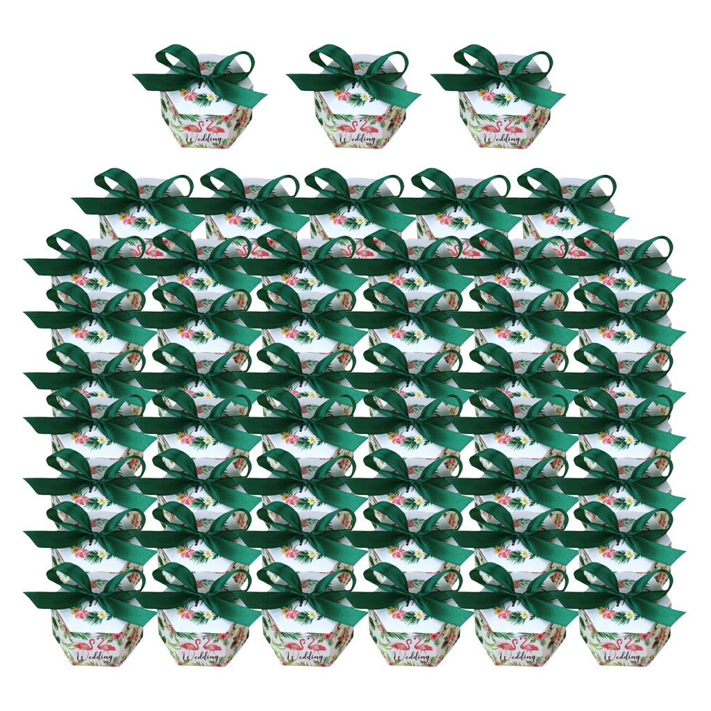 50 Pack Hexagonal Candy Boxes Treat Party Favor Box for Wedding Party Decoration