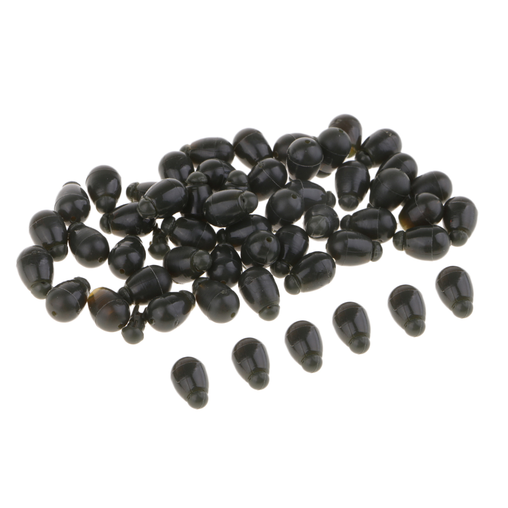50x Plastic Quick Change Beads Method Feeder Fishing Bead for Carp Durable, Lightweight, Dark Green