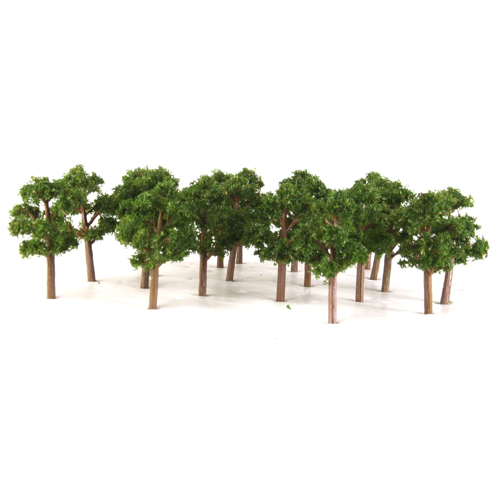 50x Banyan Trees Model Train Scenery Landscape Layout Scale 1:200 Dark Green 