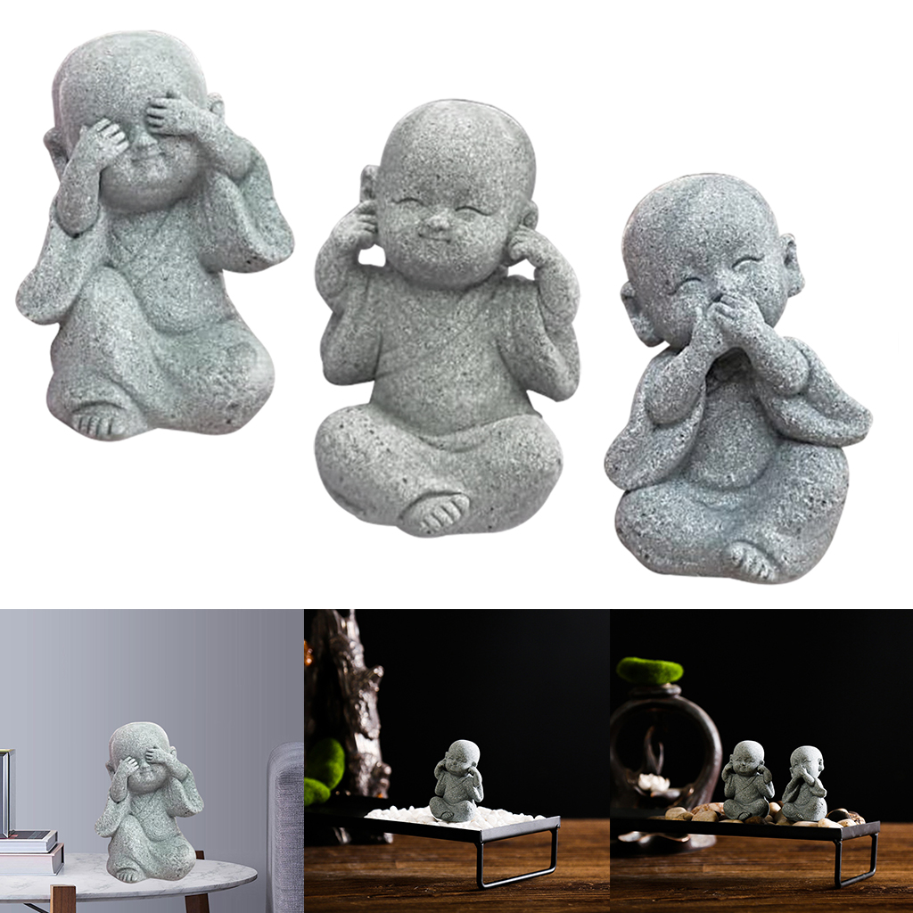 Fengshui Buddha Statues Baby Monk Home Office Miniature Sculptures Outdoor Indoor Decoration Landscape Figurine