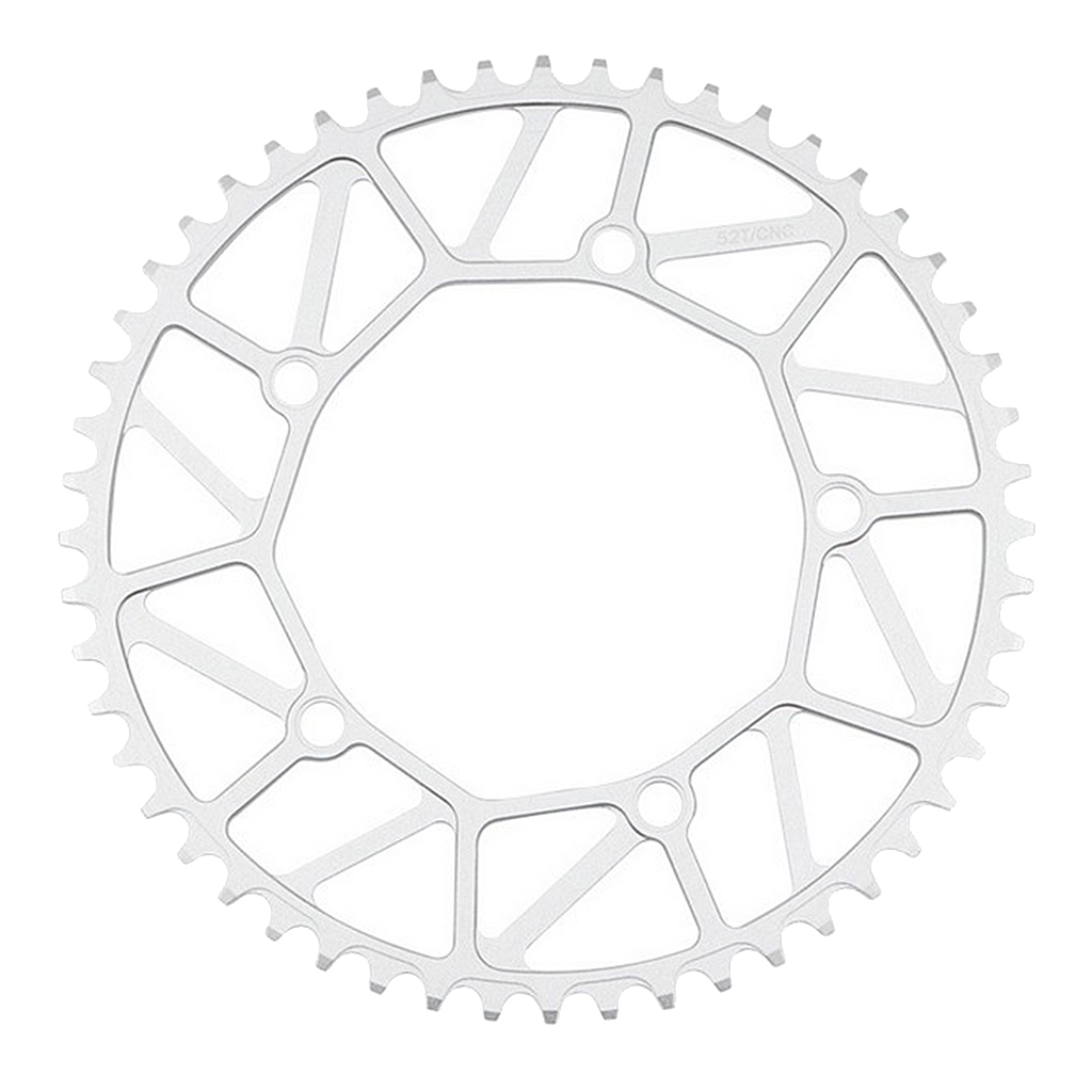 130BCD Folding Bike Chainring Narrow Wide Anti-Drop Chain Ring Silver 52T