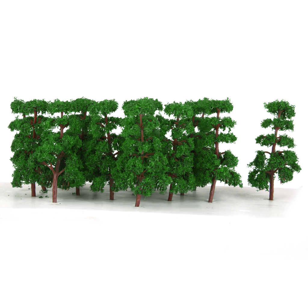 6x20 Pcs Scenery Landscape Train Model Pine Trees Scale 1/150 Jade Green