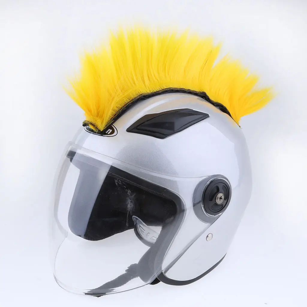 DIY Helmet Mohawk Hair Punk Hair For Motorcycle Ski Snowboard Helmets Really Unique & Lots Of Fun Mohawk Wig on Helmet Hair