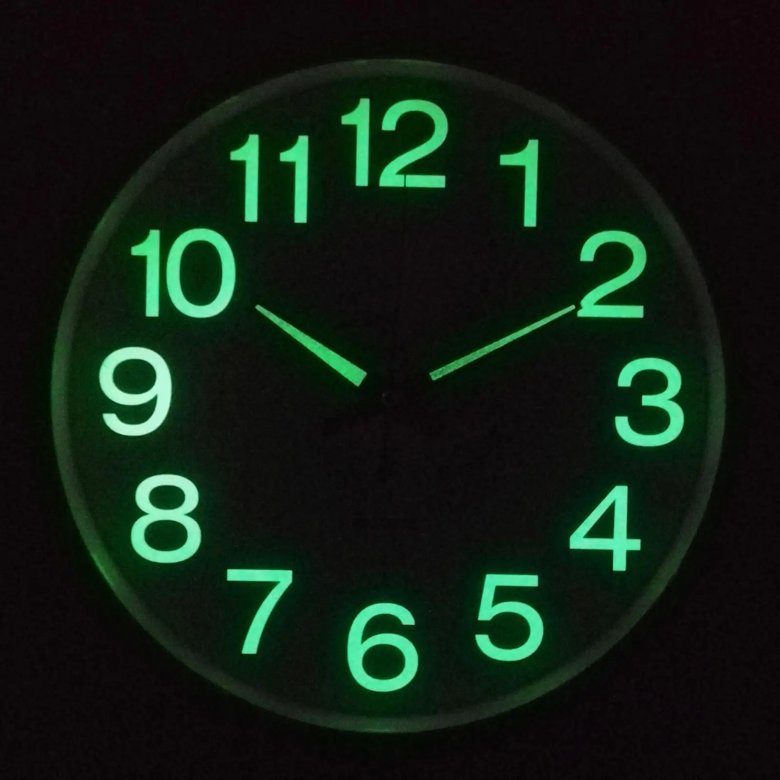 12` Wall Clock LED Energy Night Dark Luminous Glow Modern Quartz Bedroom Watch