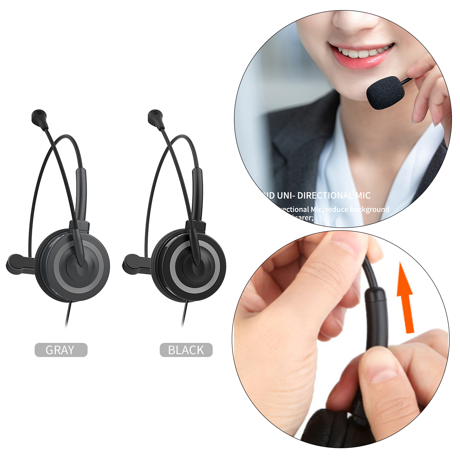 Lightweight USB Headset Wired Headphone with Microphone Ultra Comfort Clearer Voice for School Classroom Call Center Gaming