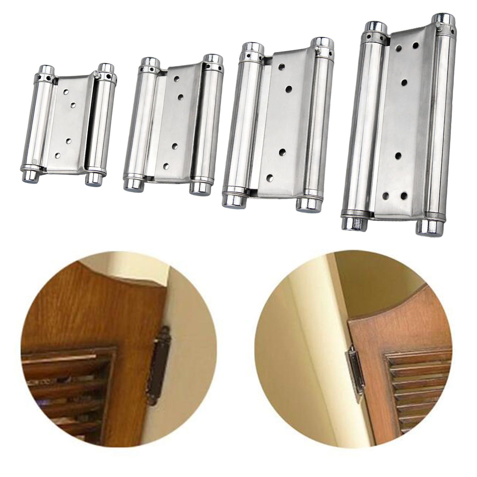 Spring Door Hinge Self Closing Adjustable for Two Way Free Door Bar Counter Fence Swinging Hinges