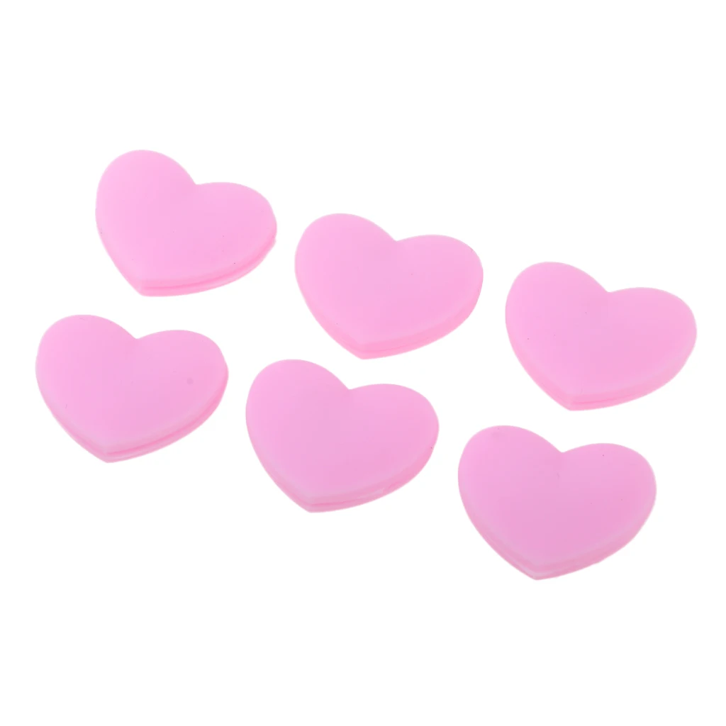 6pcs Pink Heart-Shaped Tennis Racquet Vibration Dampener Damper Pink 