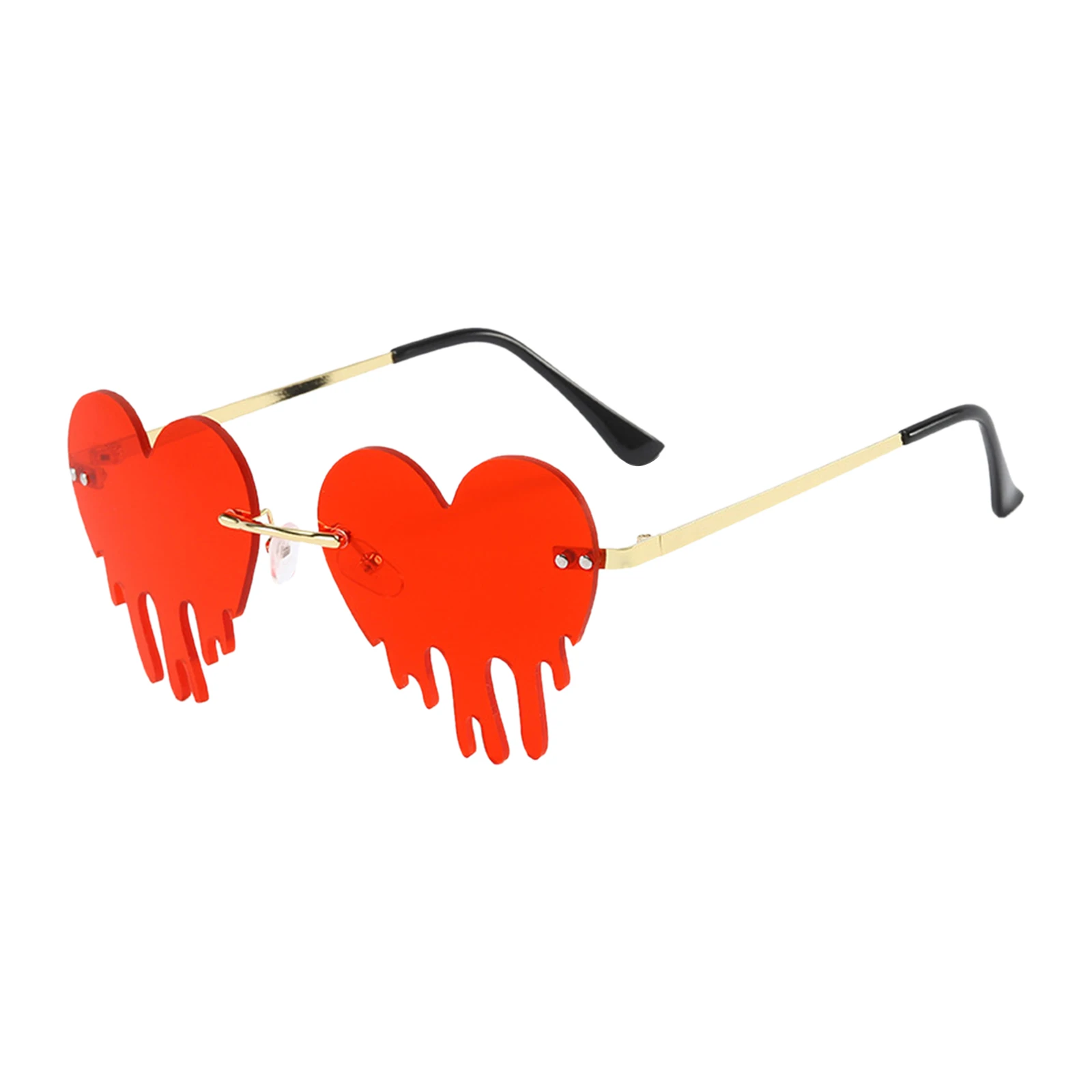 Fashion Dripping Heart Sun Glasses Personality Party Eye Glasses Frameless Fashion Dripping Heart Sun Glasses Personality Party Eye Glasses Frameless