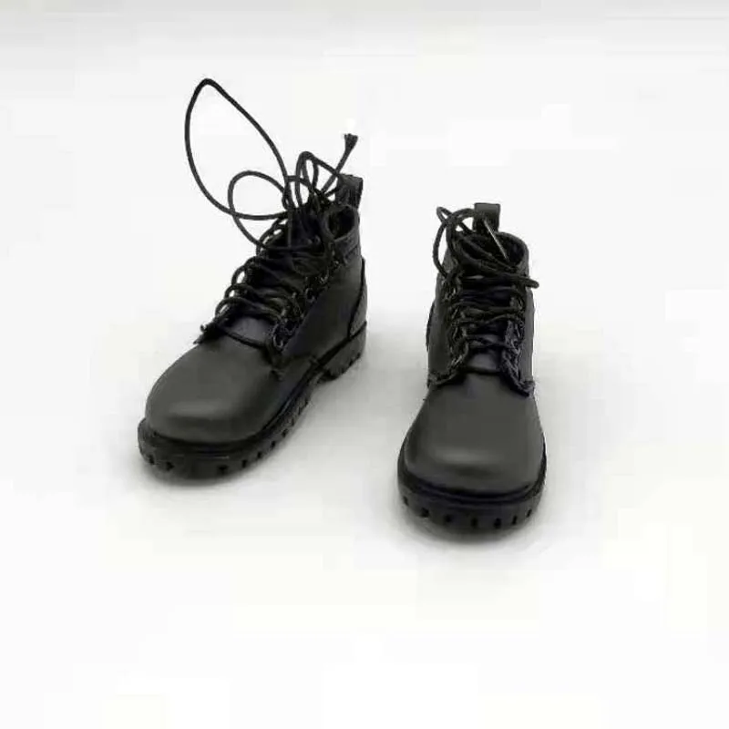 1/6 Black Boots Shoes with Red Stipe For 12" Male Hot Toys Action Figure 