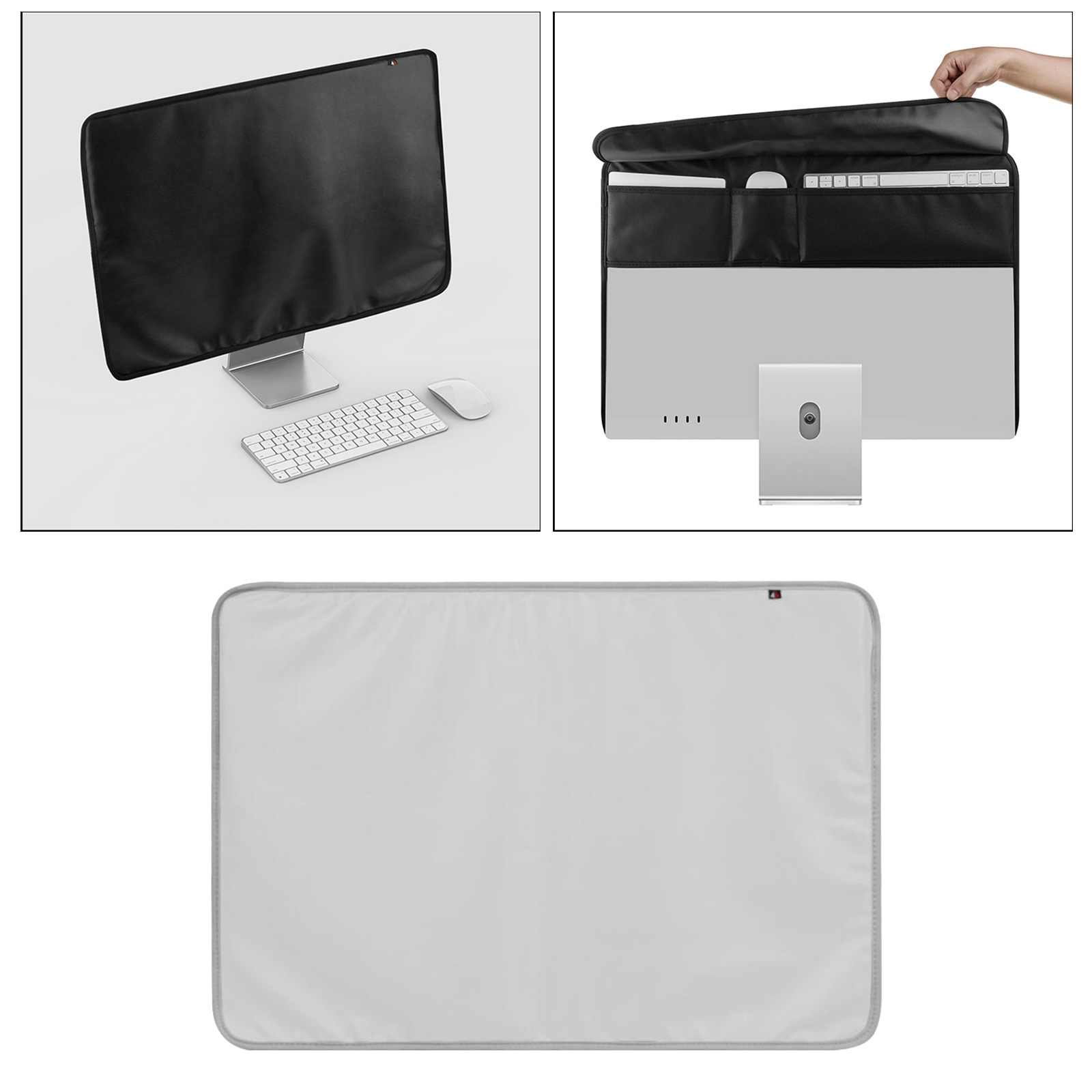Monitor Dust Cover PU Leather Antistatic Display LED LCD HD Panel Sleeve Protector Compatible for iMac 24'' PC