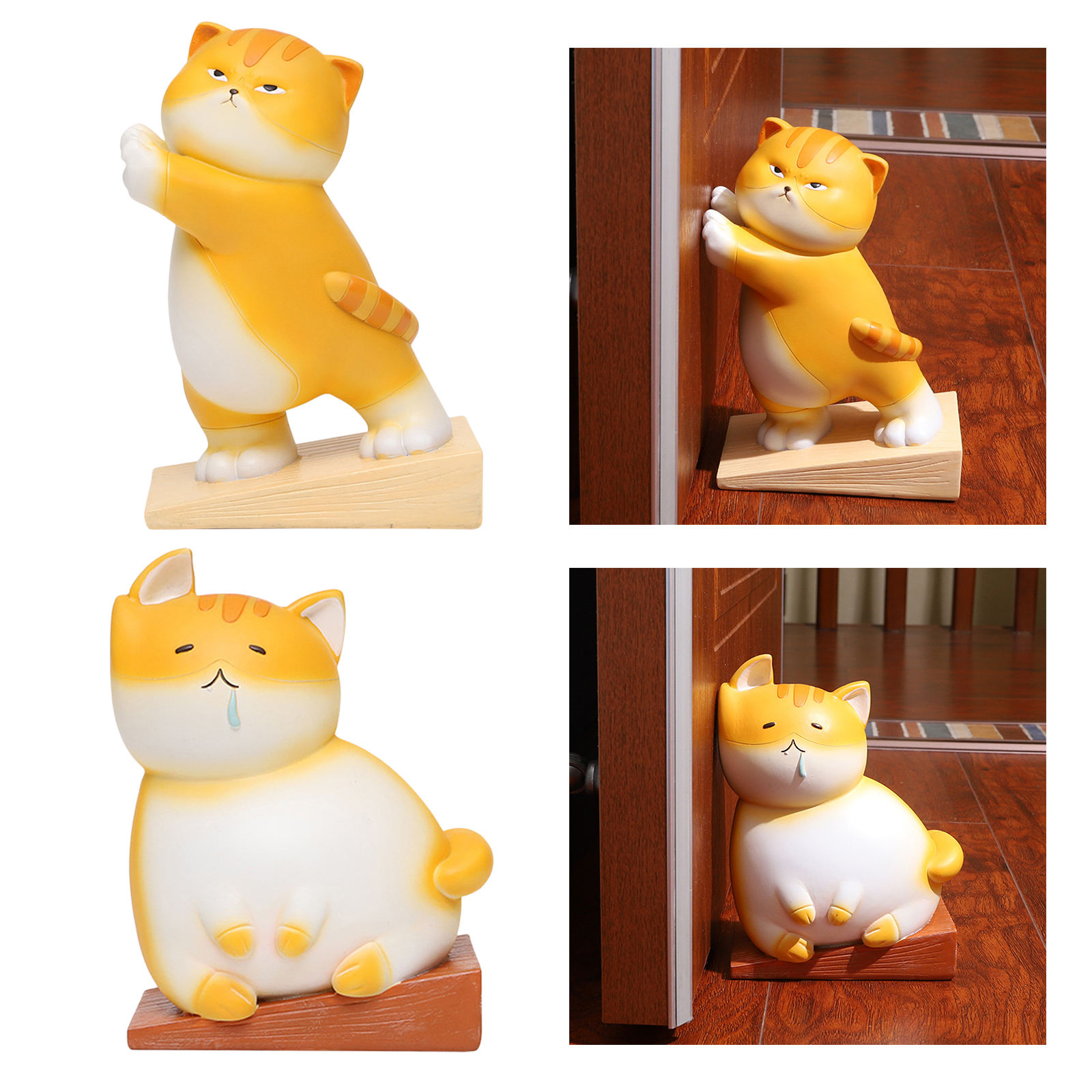 Cute Cat Door Stopper Wedge – Sturdy Door Stop, Floor Doorstop Ensures Tight Fit for Gaps up Home Office Hotel Supplies